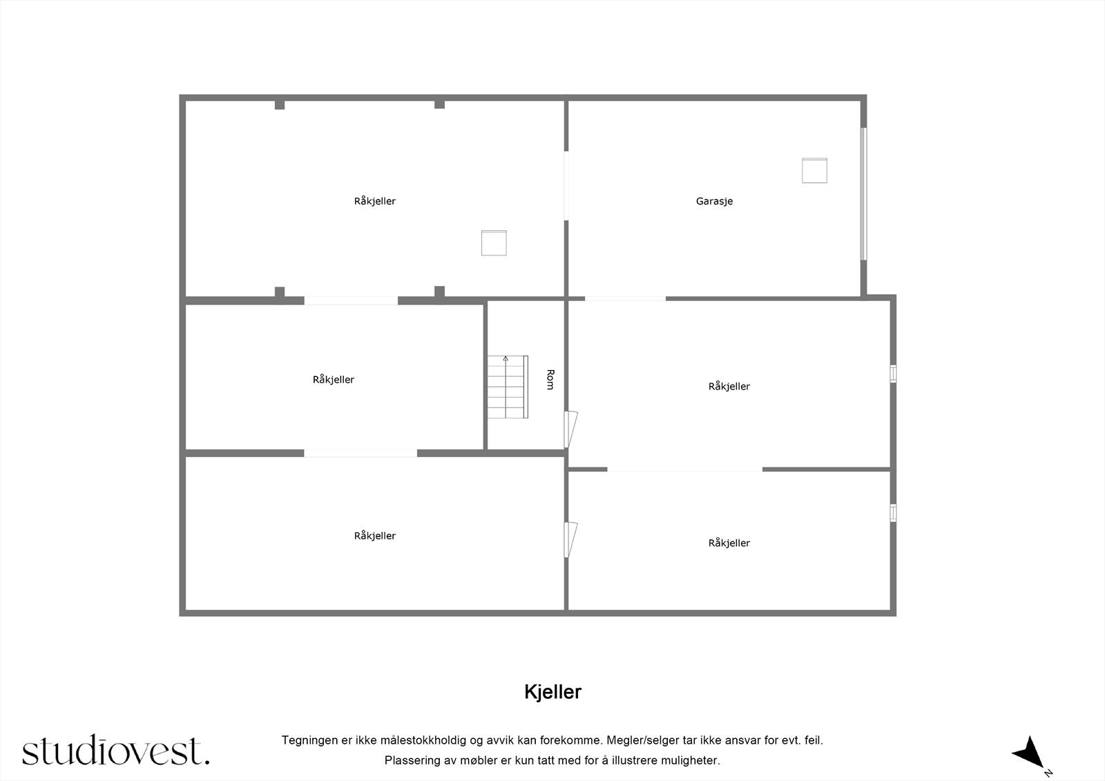 Planskisse Kjeller 2D Galleribilde
