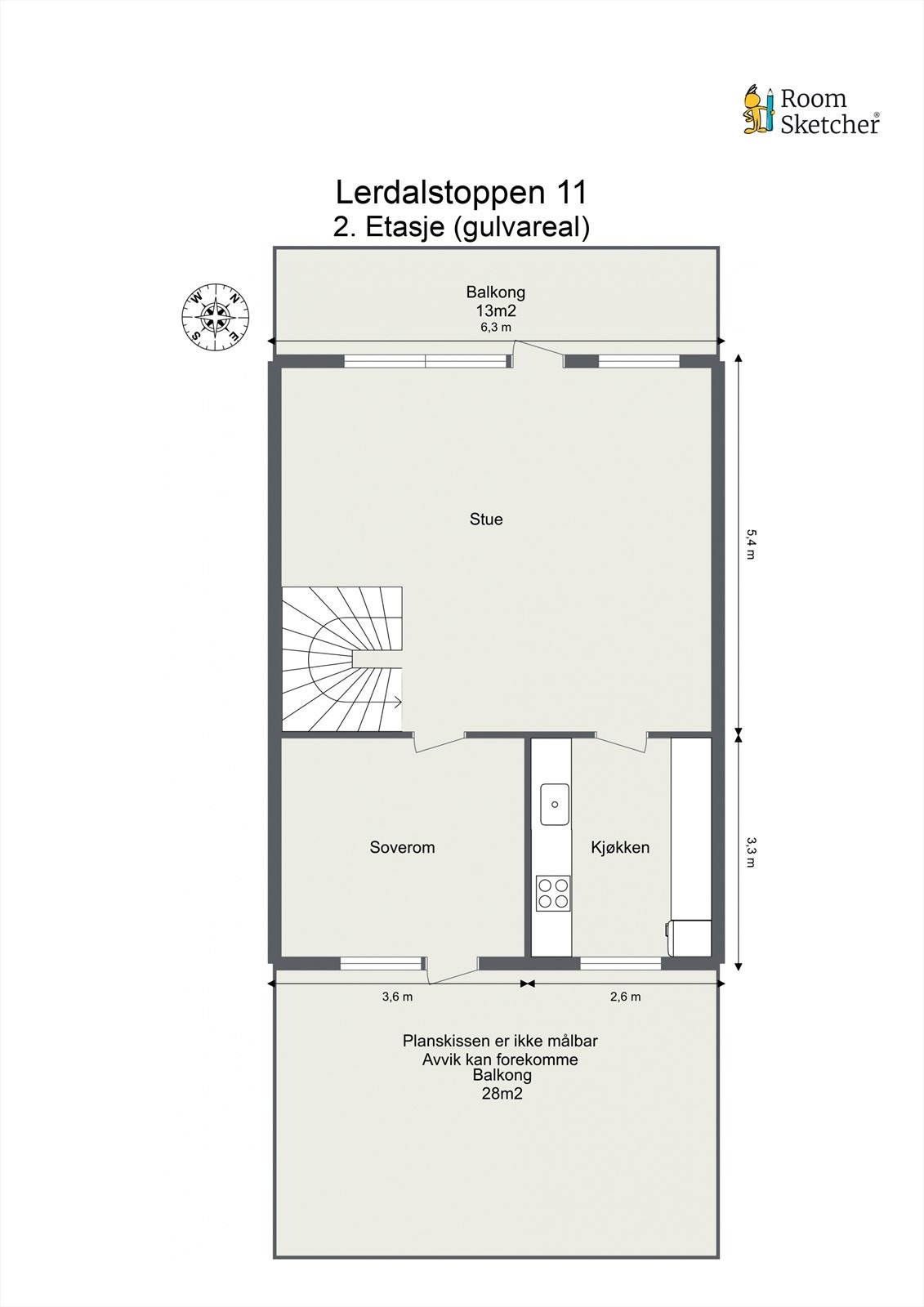 Plantegning 2. etasje Galleribilde