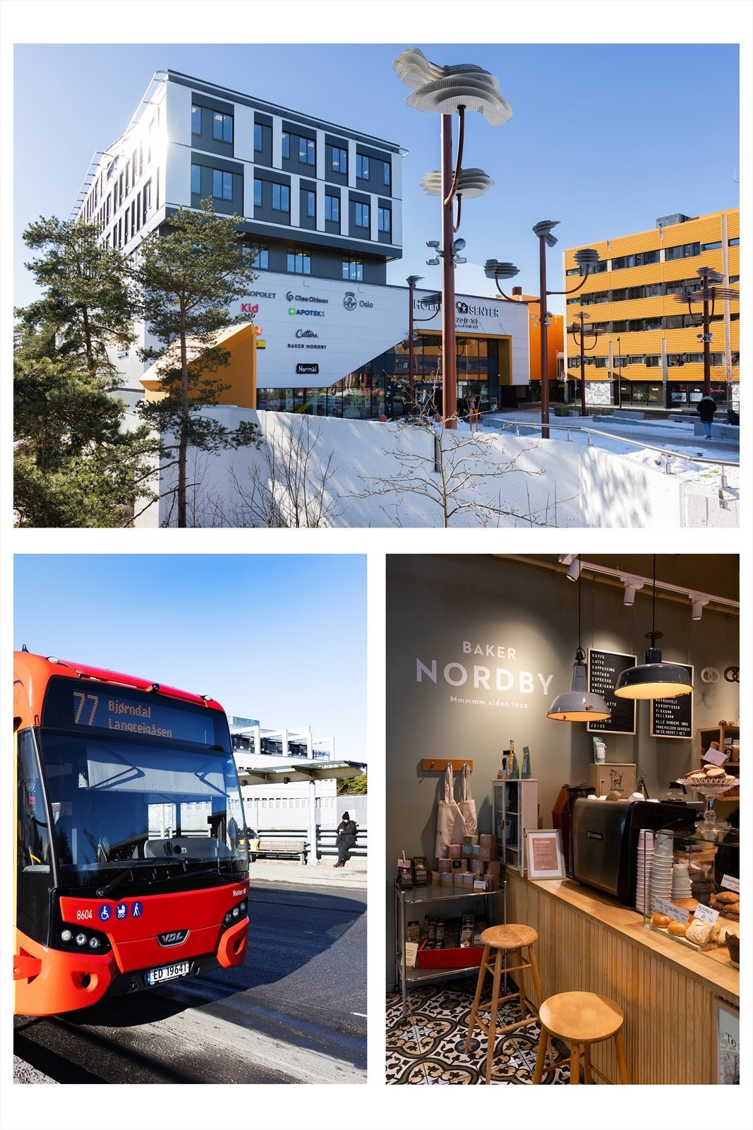 Området gir meget gode muligheter for offentlig kommunikasjon via buss og tog (retning Oslo sentrum/Ski). Galleribilde