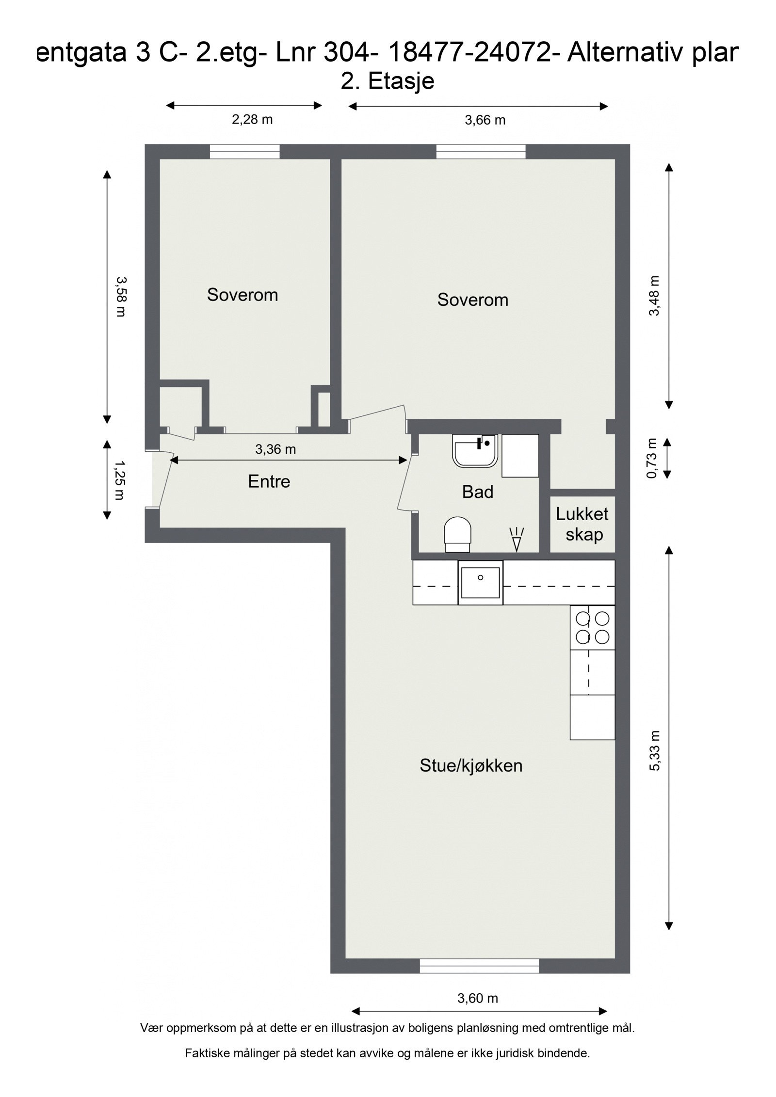 Forslag til alternativ planskisse. Det er opp til kjøper å søke tillatelse av styret eller kommunen til å gjennomføre eventuelle endringer. Galleribilde