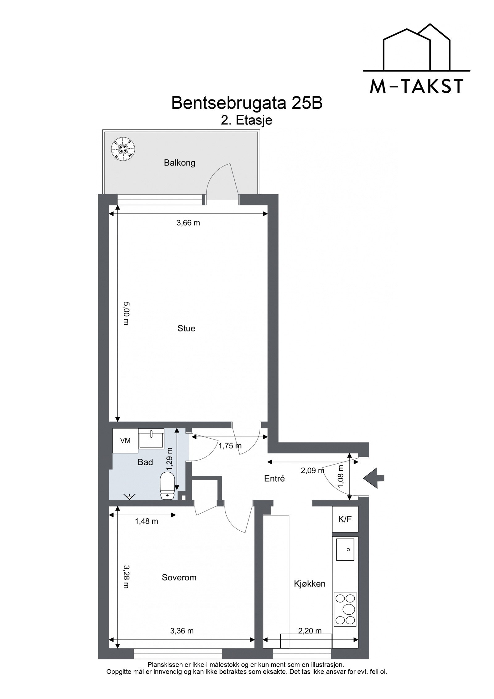 Plantegning - Bentsebrugata 25 B Galleribilde