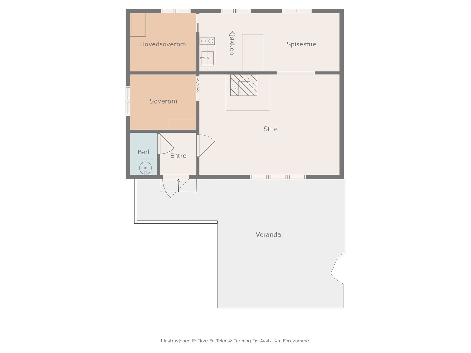 Plantegning over hytta. Galleribilde