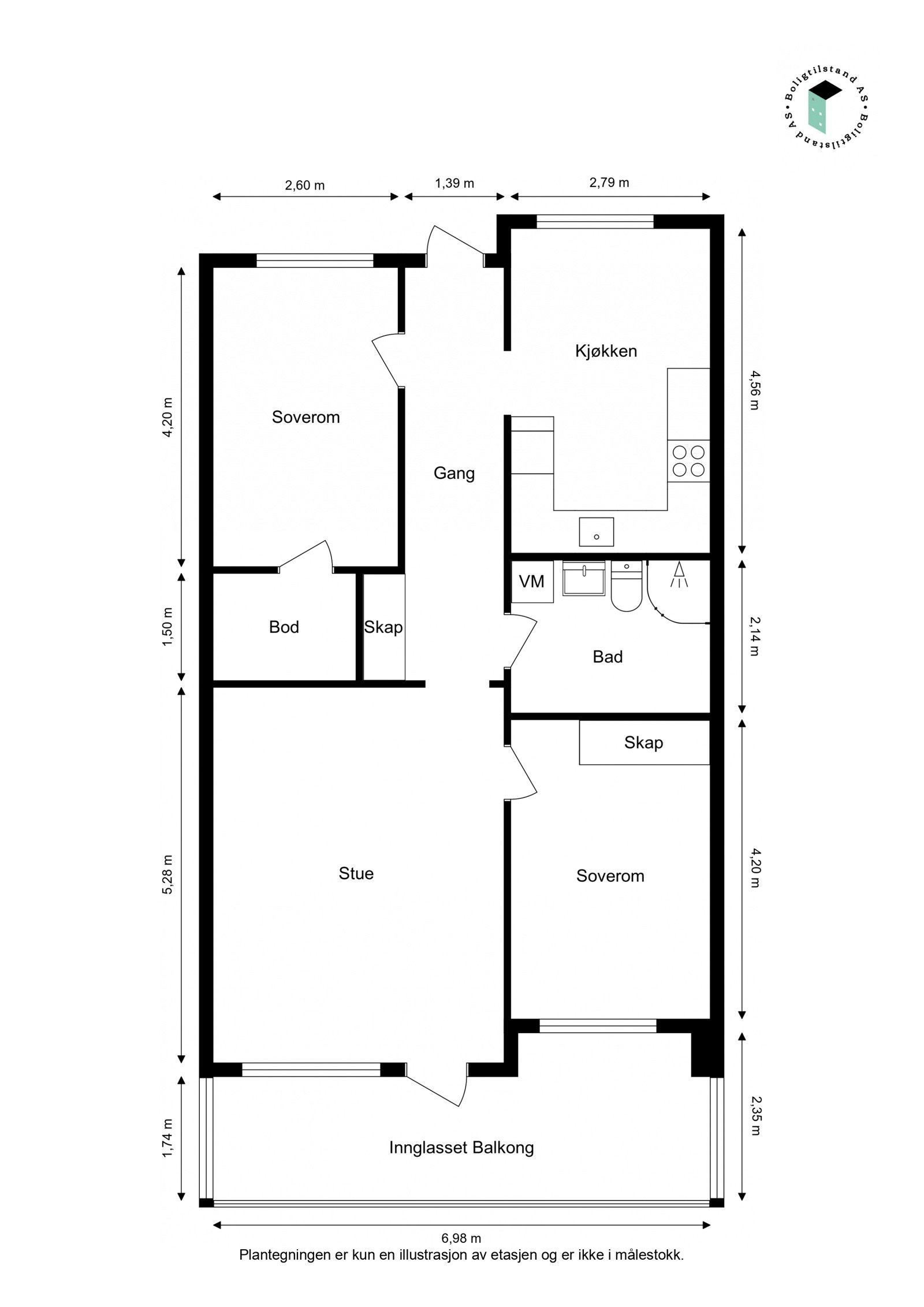 2.etasje: Plantegning til orientering. Galleribilde