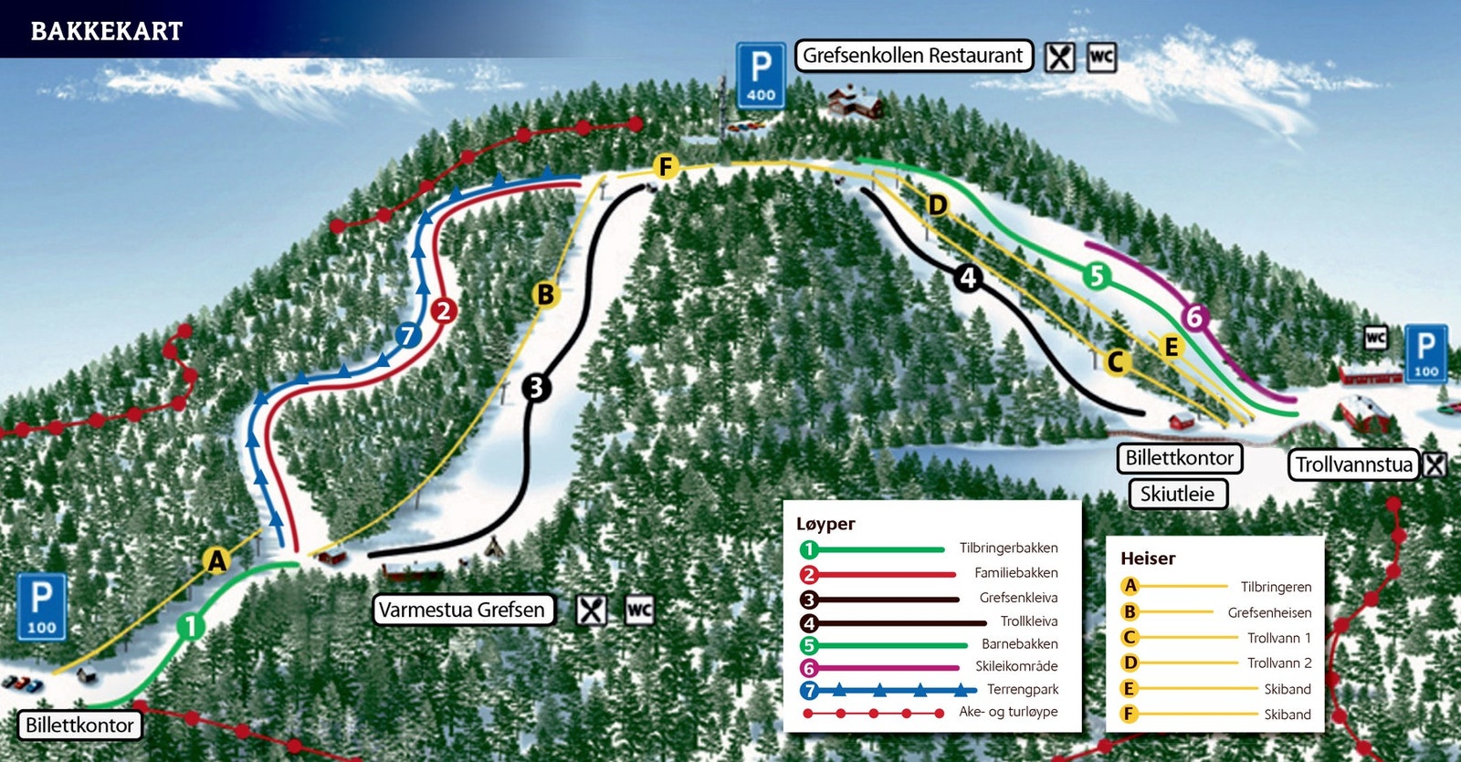 Oslo Skisenter, Grefsenkleiva og Trollvannskleiva ligger i nabolaget. Galleribilde