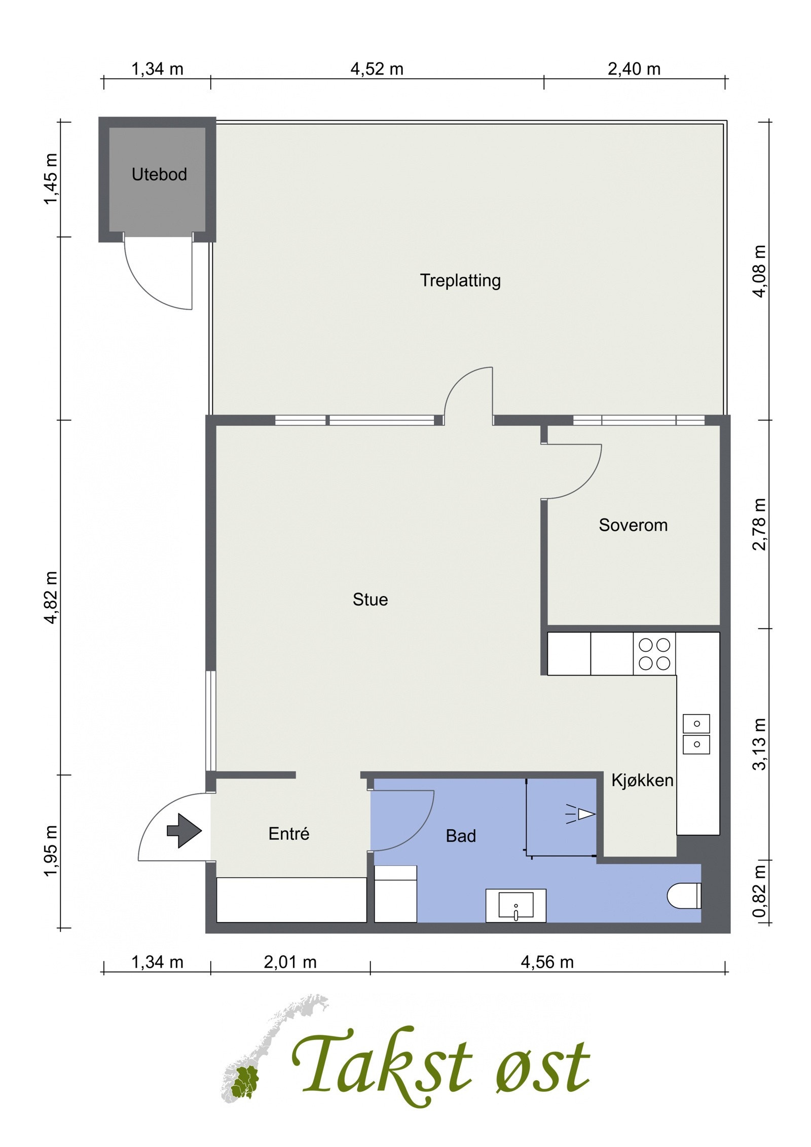 Plantegning Lindebergåsen 19 B Galleribilde