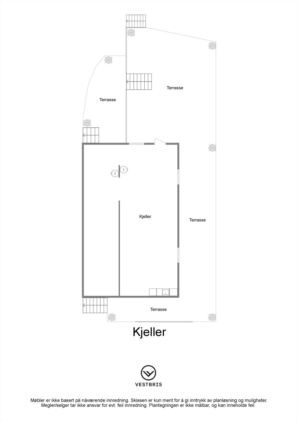 Plantegning - Hiskavegen, 5430 Bremnes - Kjeller - 2D Galleribilde