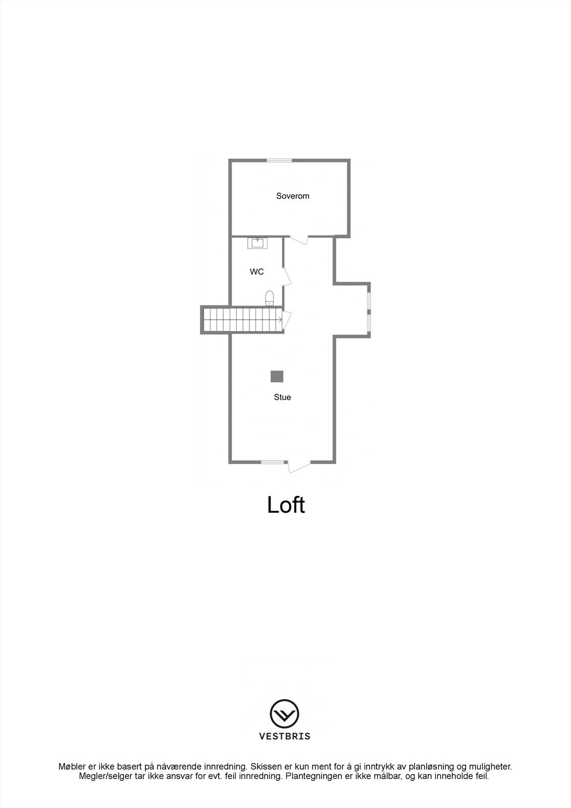 Plantegning - Hiskavegen, 5430 Bremnes - Loft - 2D Galleribilde