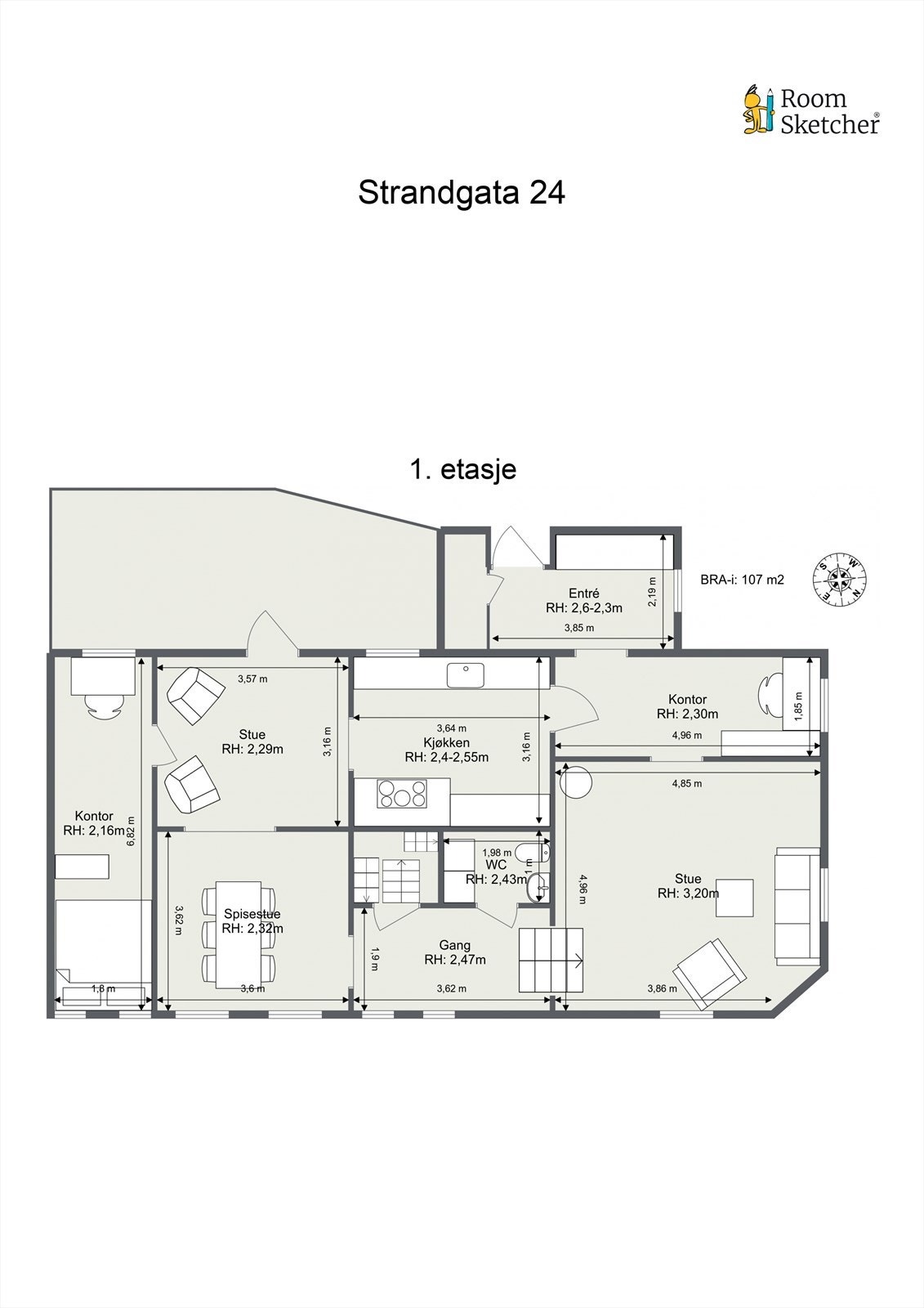 Plantegning: 1. etasje. Galleribilde