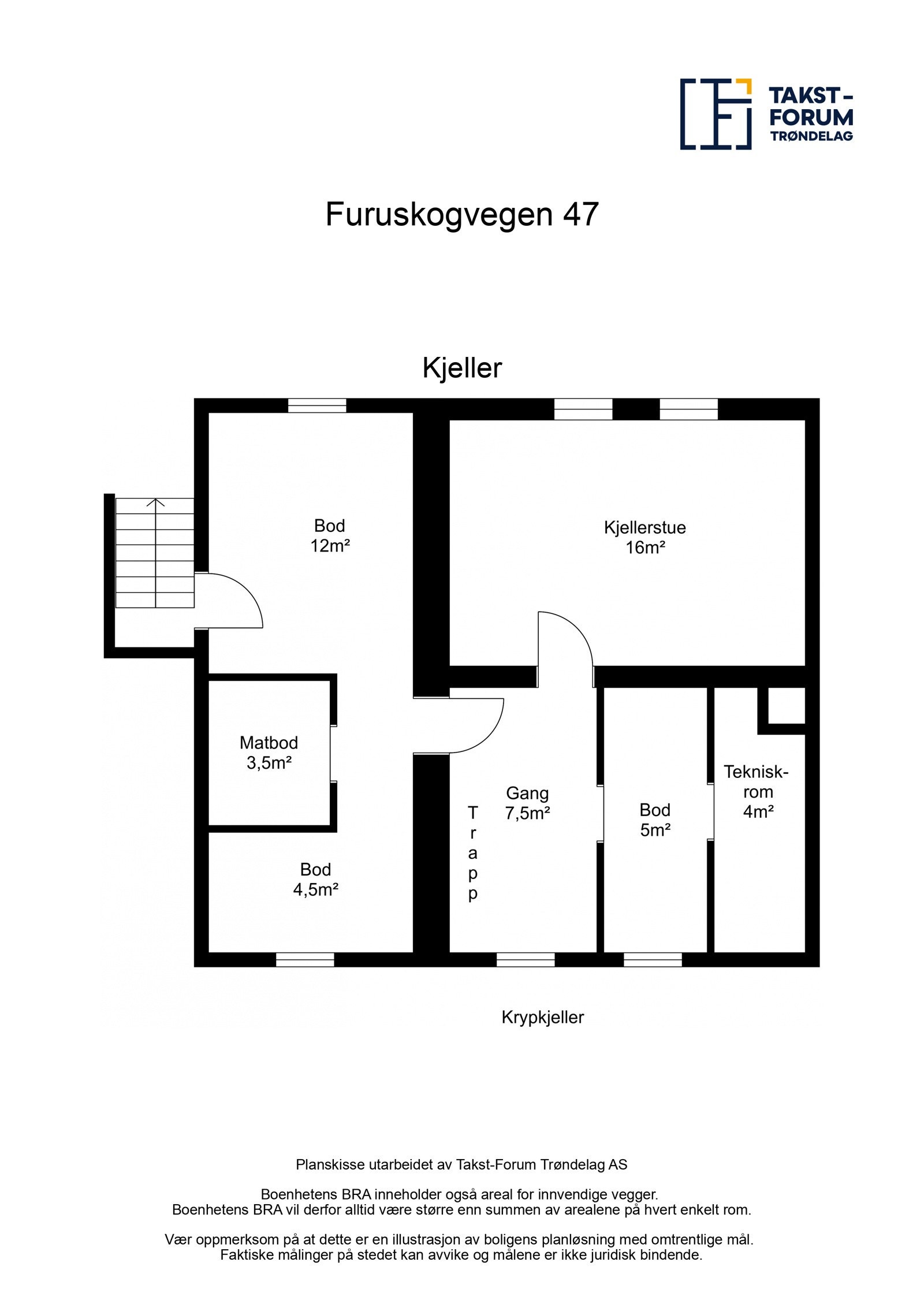 Planskisse kjeller. Galleribilde