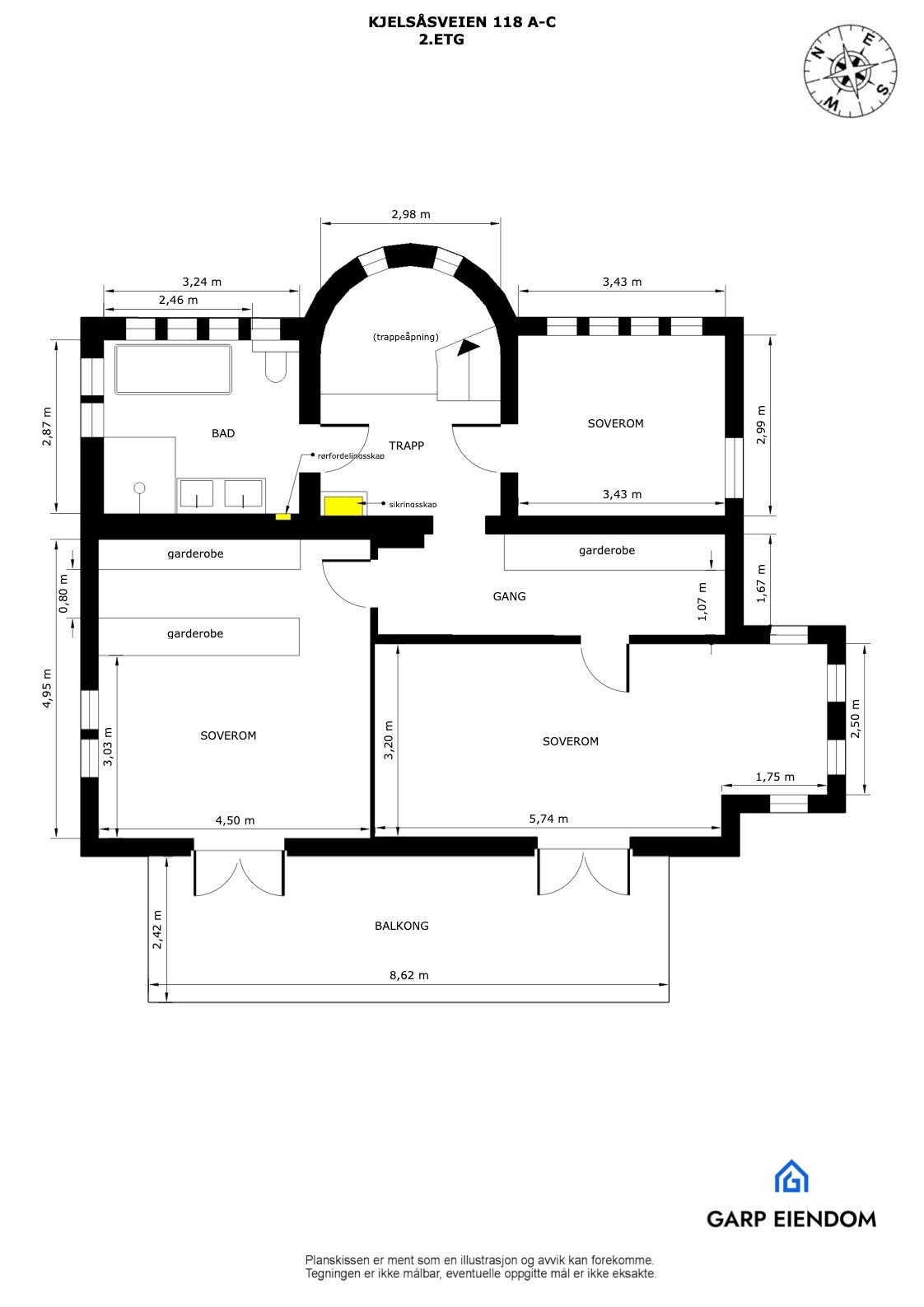 Planløsning av 2. etasjen. Galleribilde