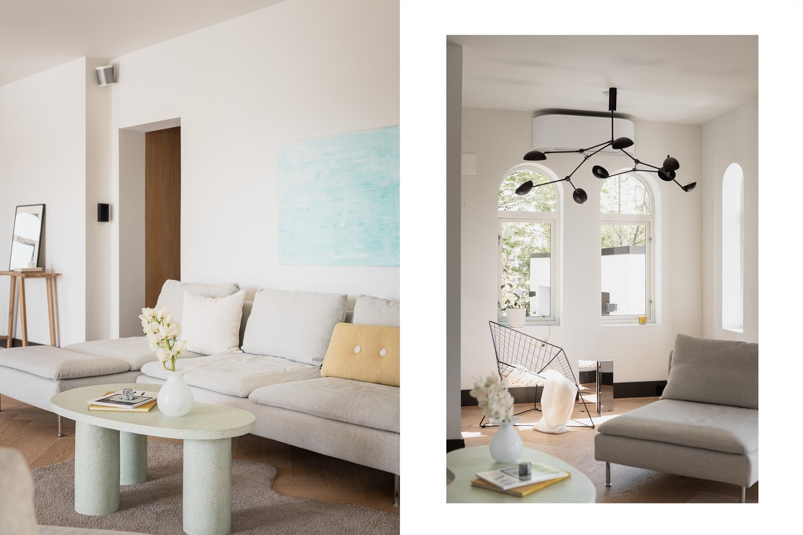 Mye naturlig lys fra flotte, buede vinduer Galleribilde