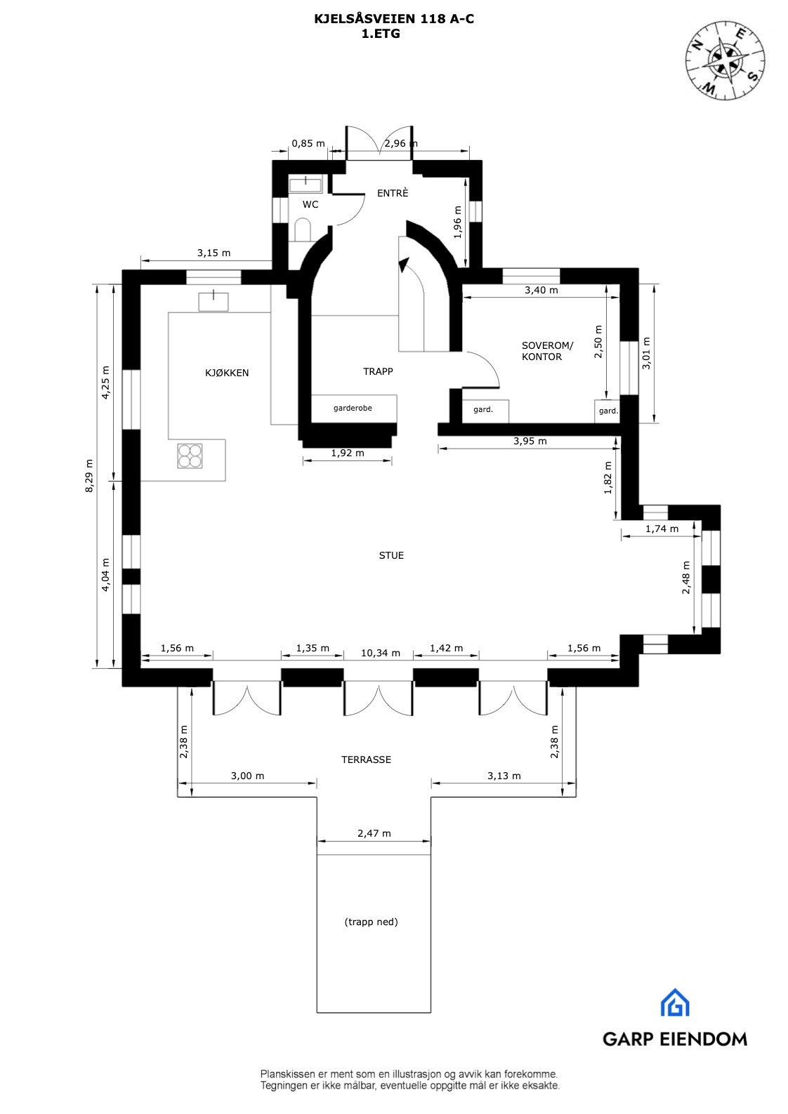 Planløsning av 1. etasjen. Galleribilde