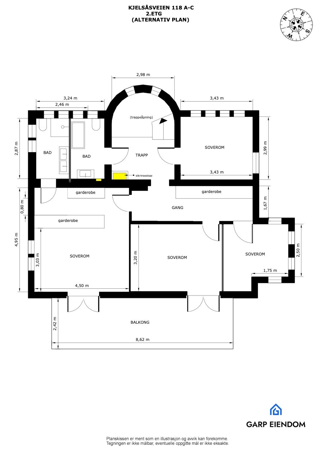 Alternativ planløsning 2.etg. Galleribilde