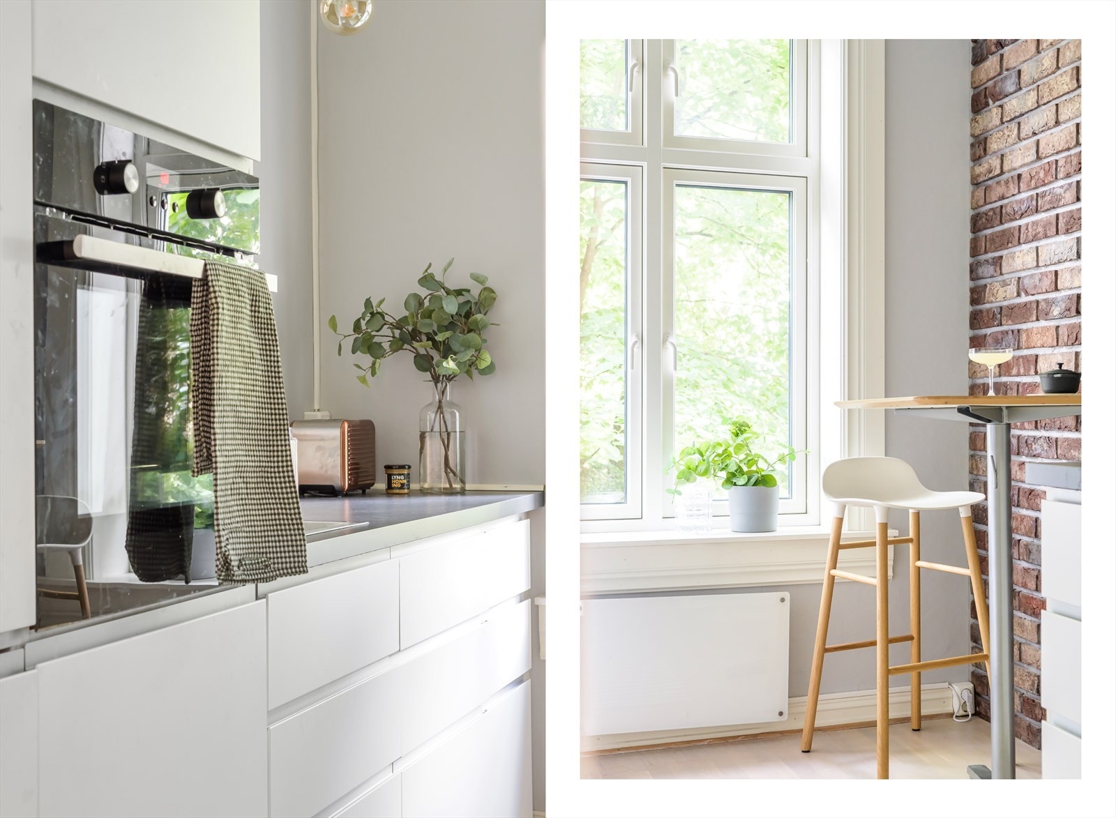 Det er også plass til spisebord hvor du kan nyte morgenkaffen med utsyn mot bakgården Galleribilde