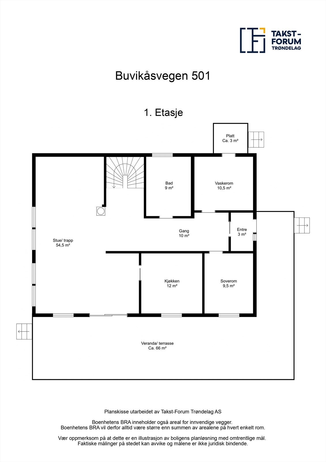 Plantegning av boligens 1. etasje. Galleribilde