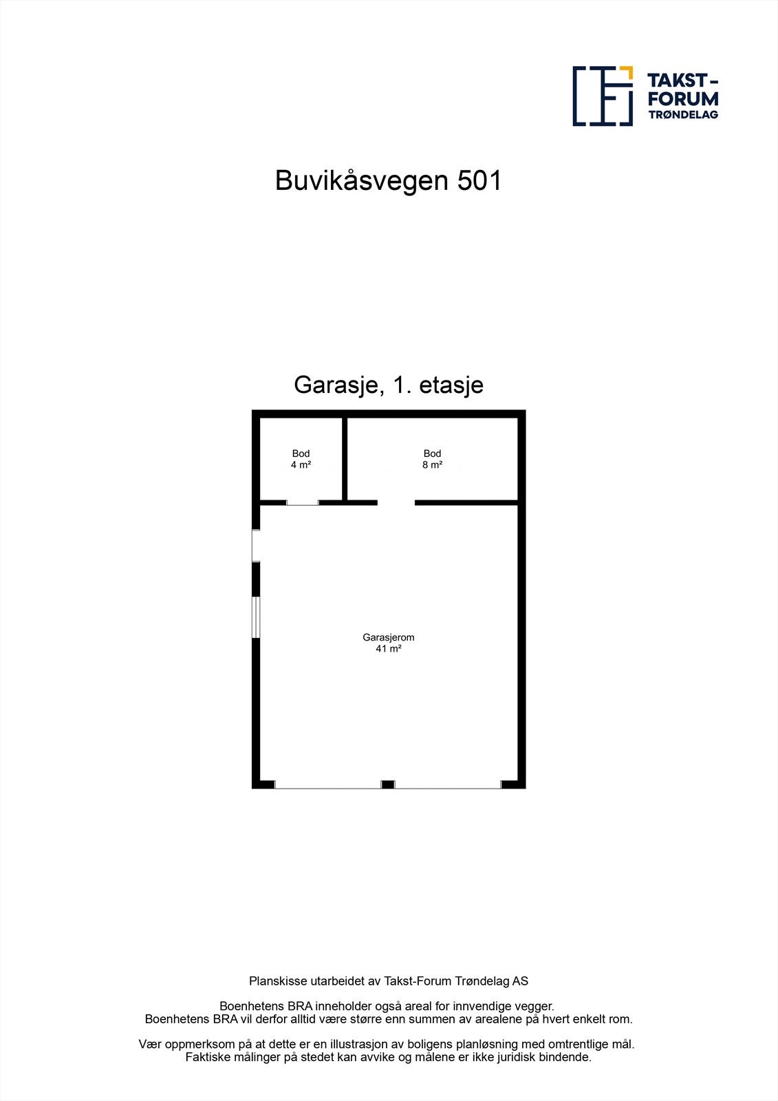 Plantegning av garasjens 1. etasje. Galleribilde