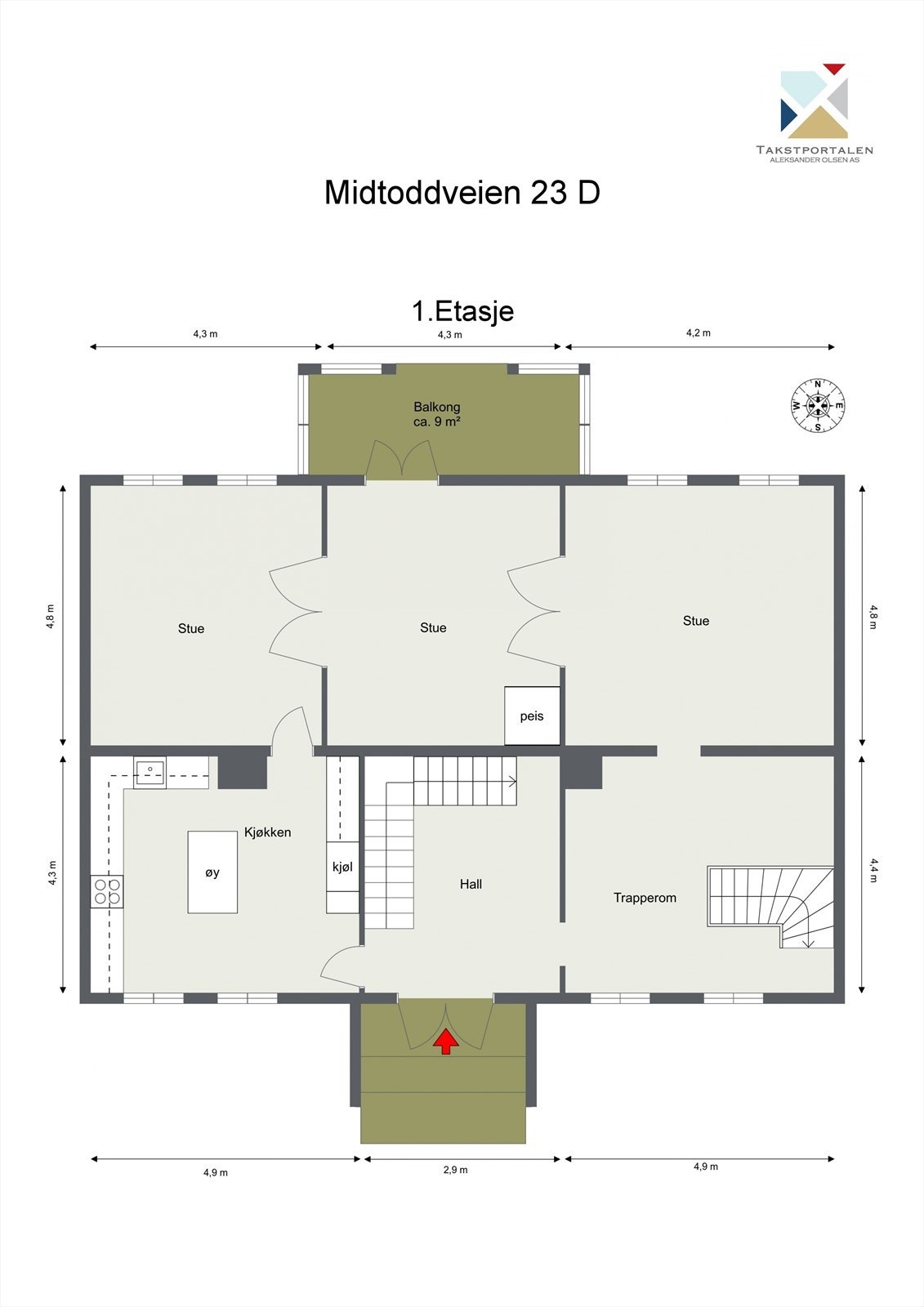 Hovedhus, 1. etasje Galleribilde