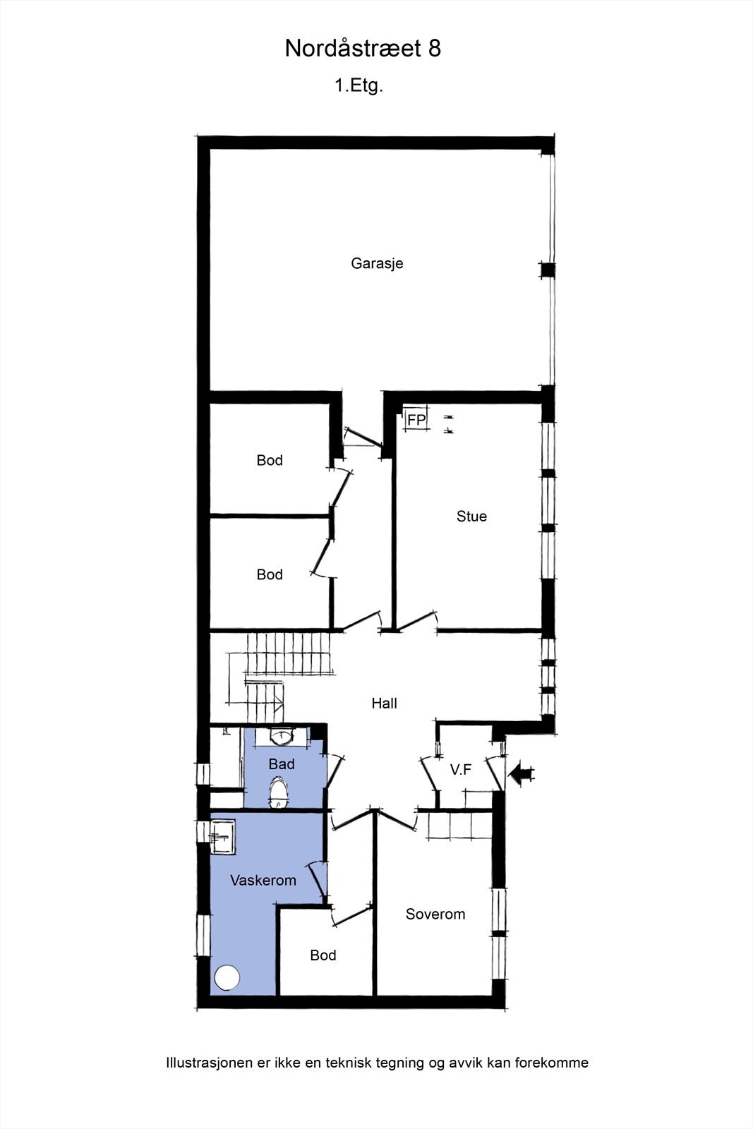 Planskisse 1. etasje Galleribilde