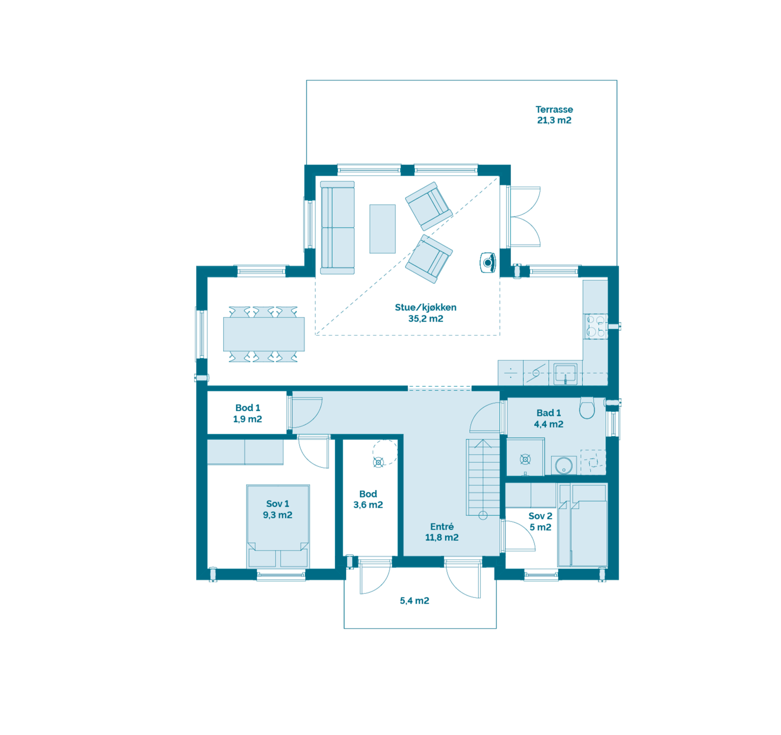 Plantegning Polar 88 hovedplan Galleribilde