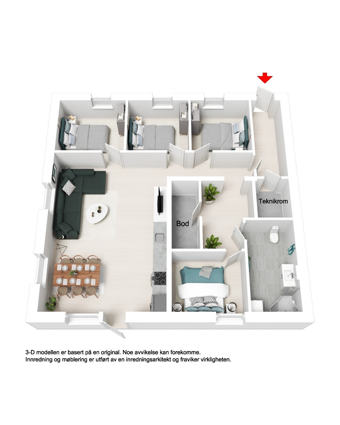 Planskisse leilighet. Galleribilde