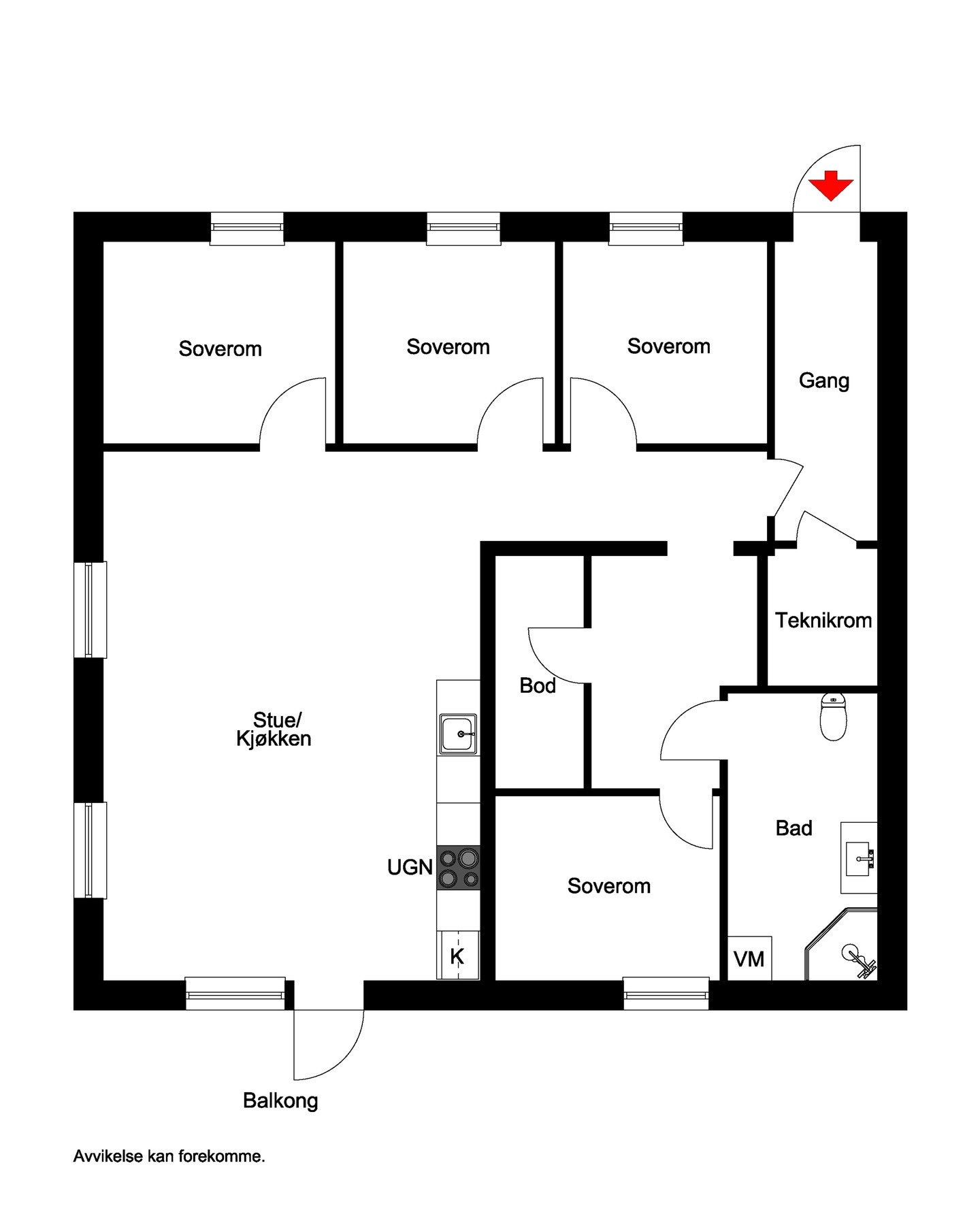 Plantegning leilighet. Galleribilde