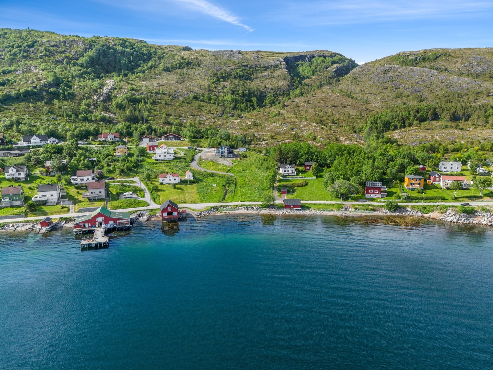 Her har man en fantastisk ferie - eller boplass i idylliske omgivelser. Tomtene er regulert til helårsboliger, men det er ikke boplikt så man kan fint sette opp sekundærbolig her. Galleribilde