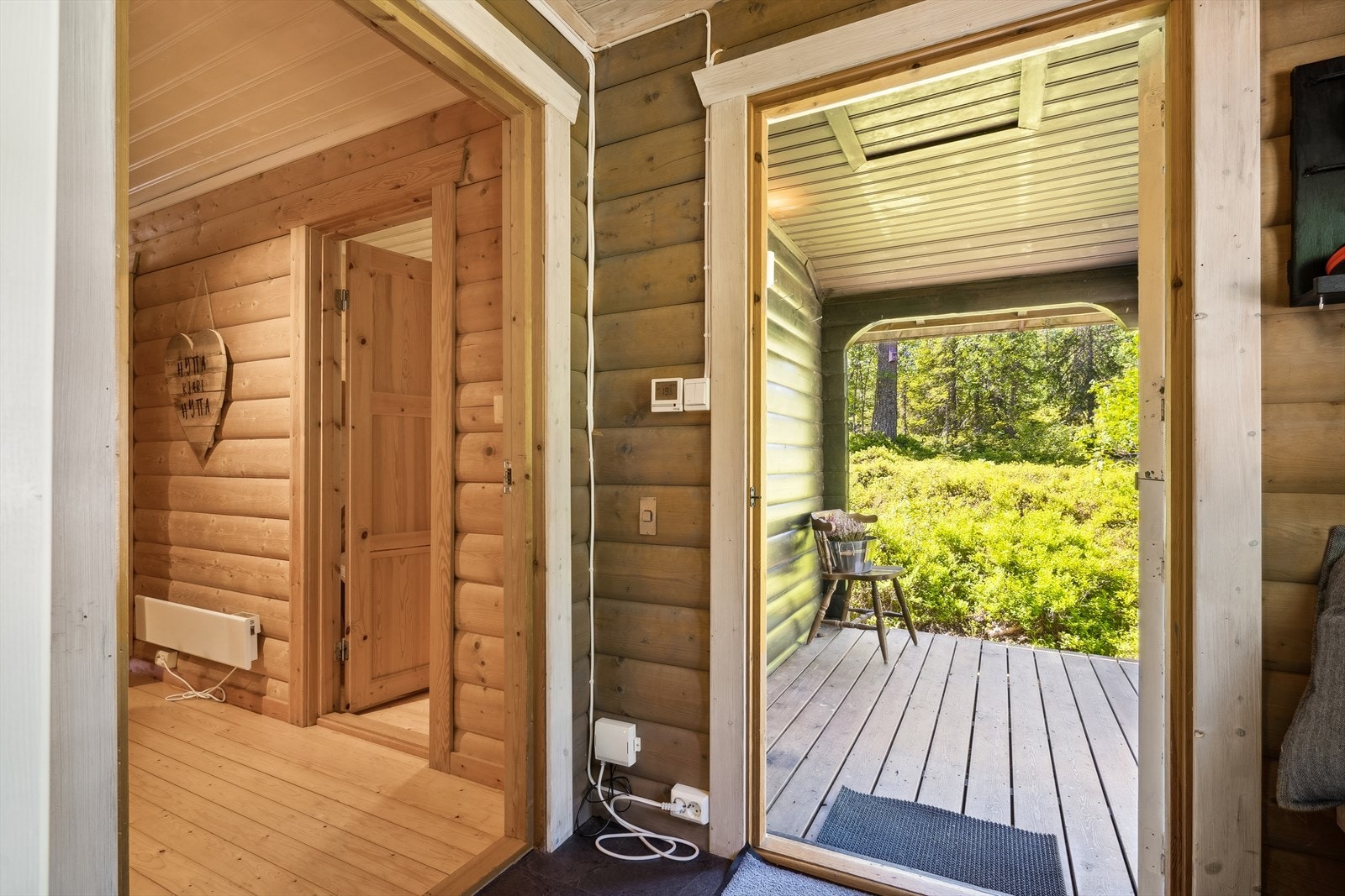 Det er en liten entre som er veldig praktisk når det er snø på fjellet eller vått Galleribilde