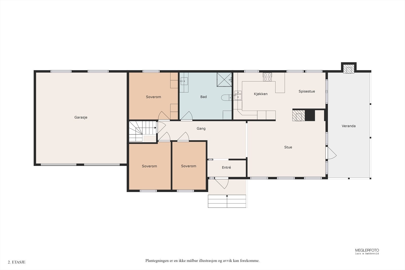 Plantegning hovedetasje. Galleribilde