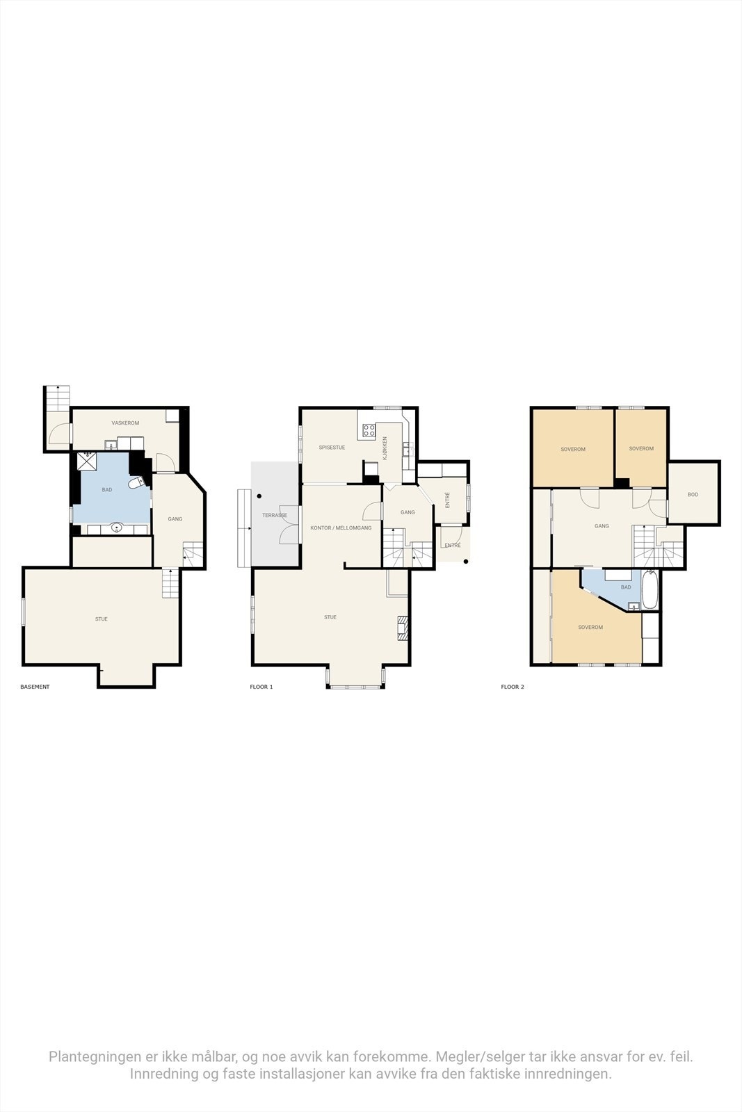 Plantegning alle plan Galleribilde