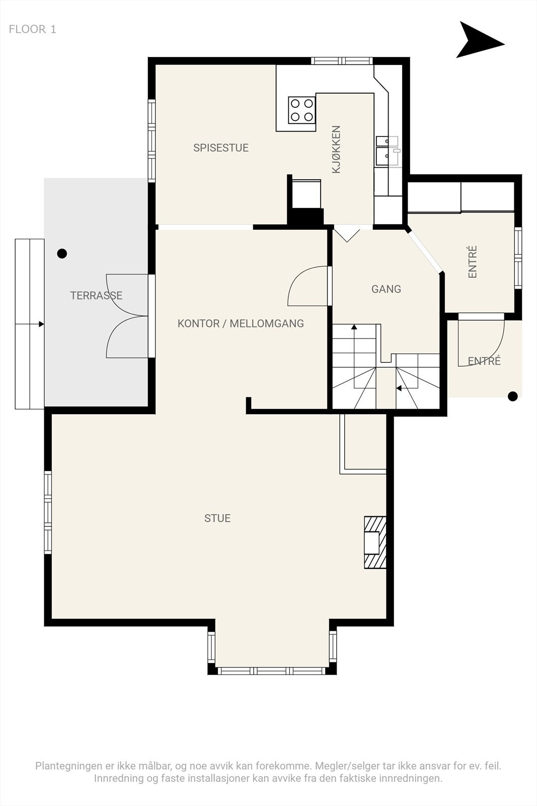 Plantegning 1 etg Galleribilde