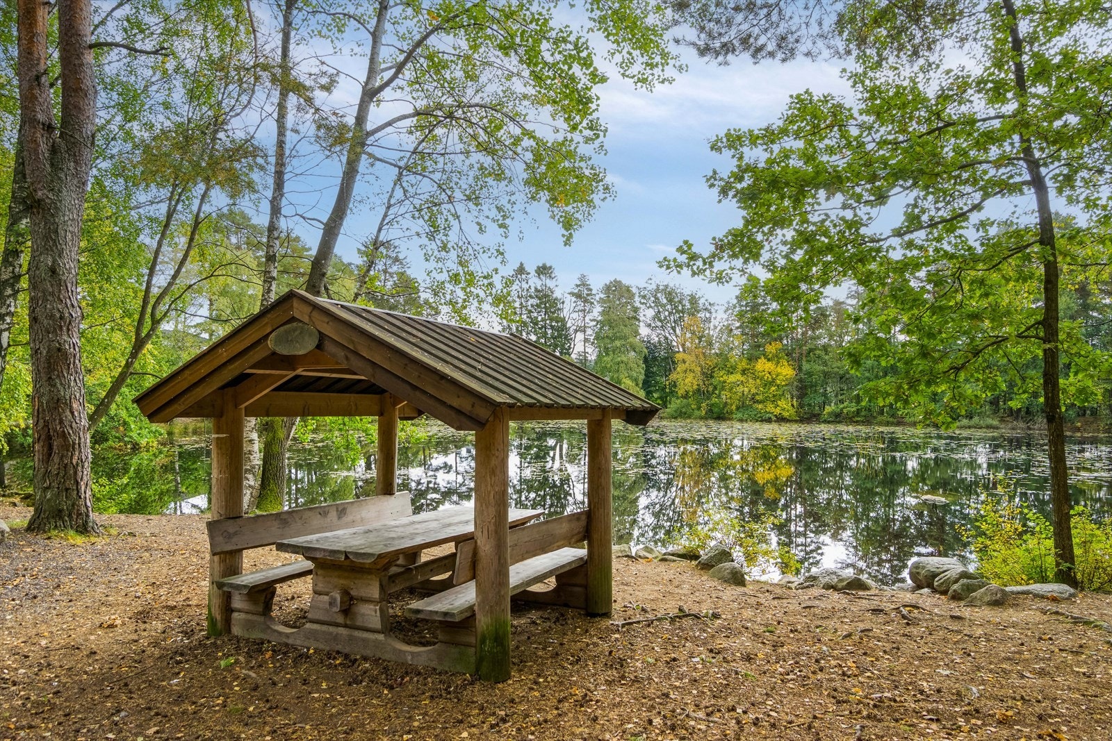 Vakre Brydedammen ligger like bad boligen. Ett yndet rekreasjonsområde for byens befolkning Galleribilde