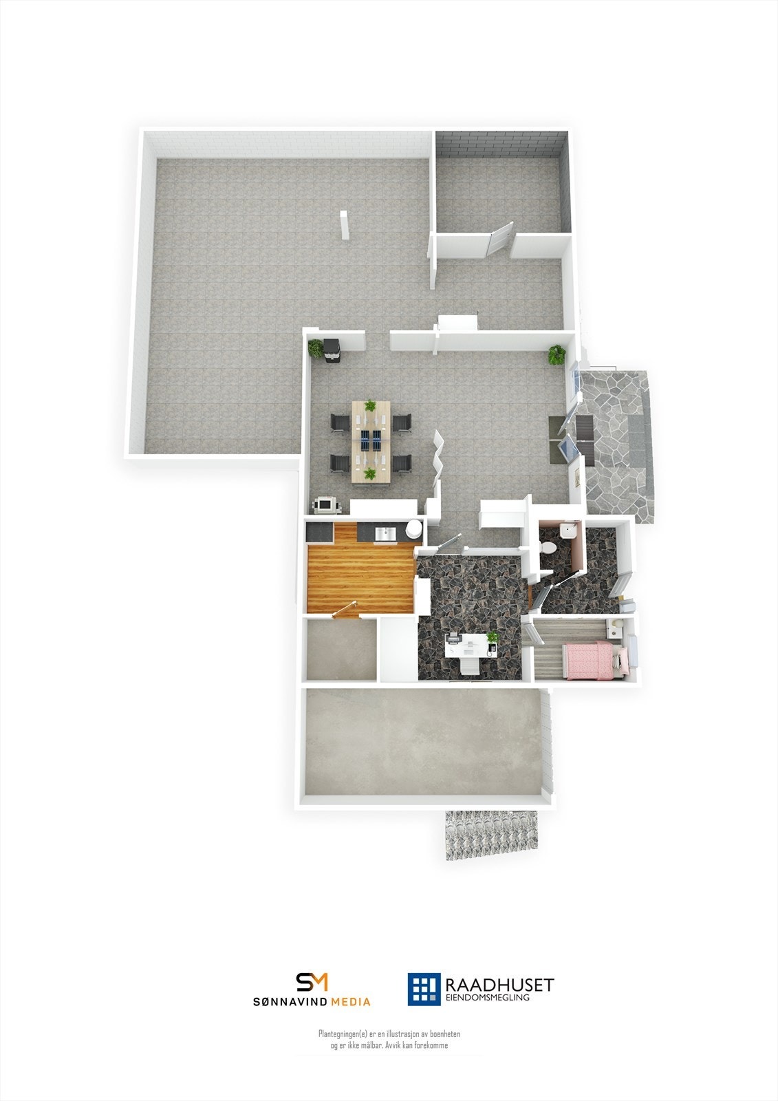 3D Plantegning | 1. Etasje Galleribilde