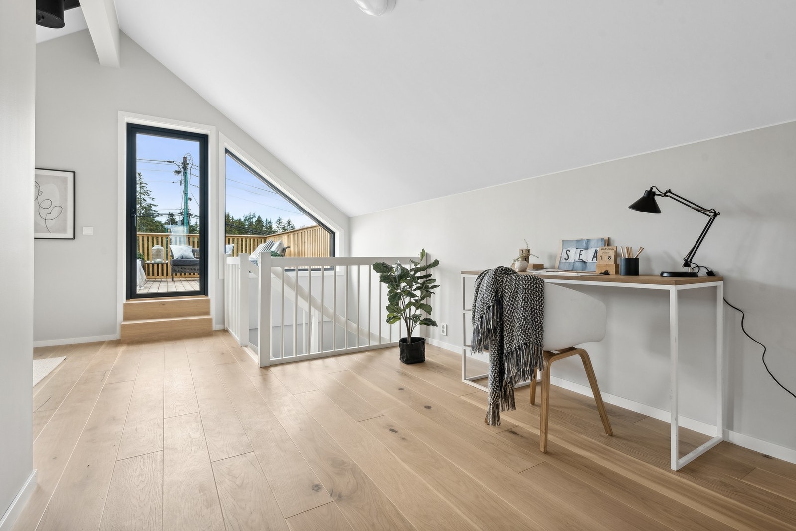 Boligens 3. etasje (toppetasje) inneholder stue, to soverom, bad og utgang til terrassen. Det er mulig å montere peis om ønskelig. Galleribilde