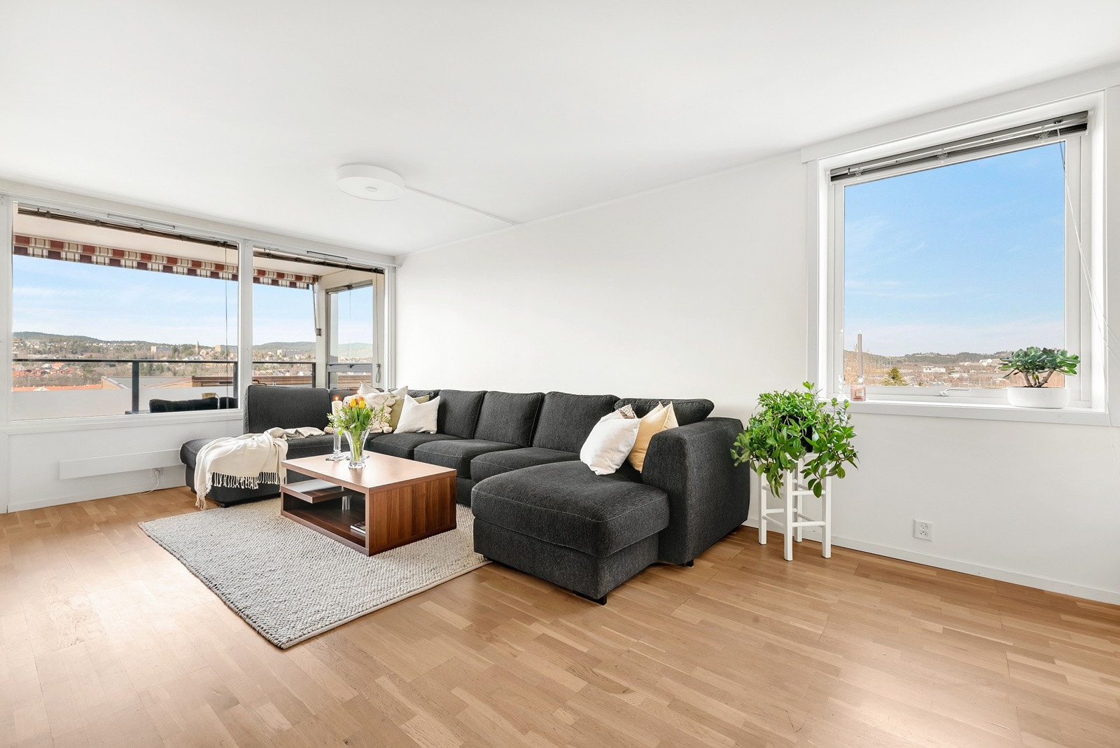 Her kan du sette inn en stor sofagruppe, stort spisebord og tv-møblement. Galleribilde