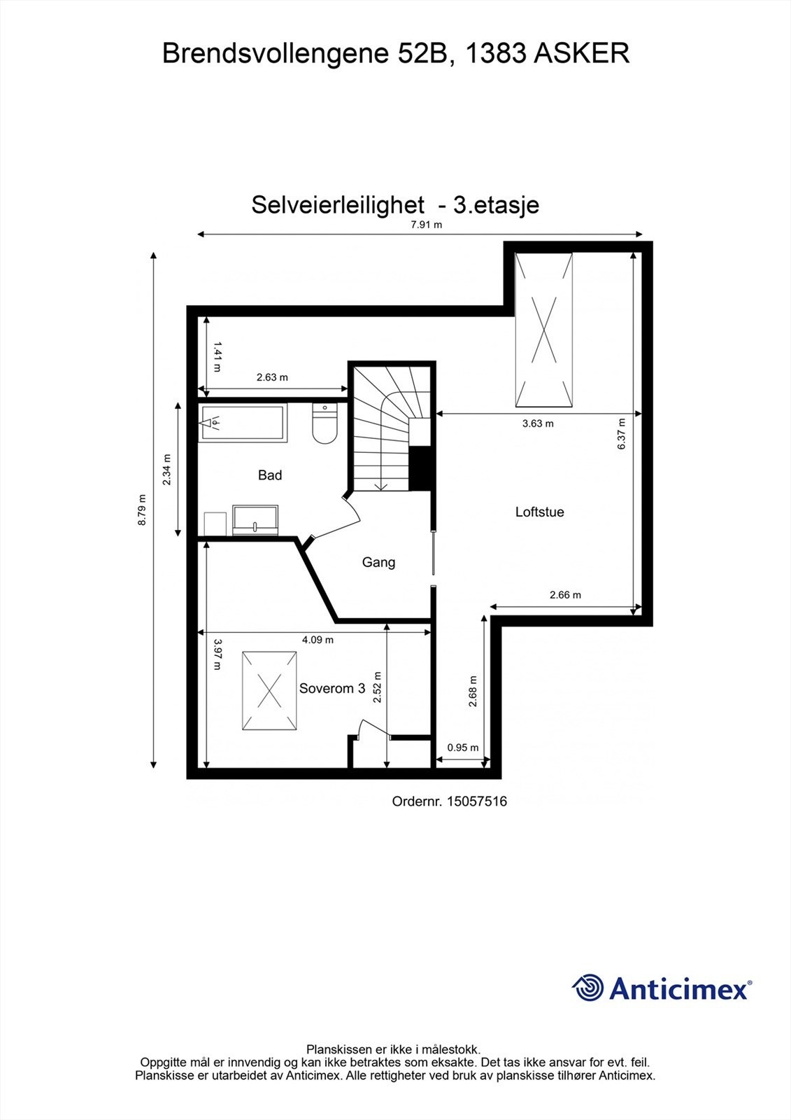 Plantegning 3. etasje. Galleribilde