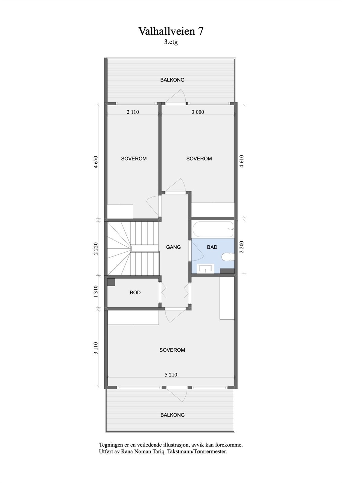 Plantegning 2. plan (3. etasje) Galleribilde