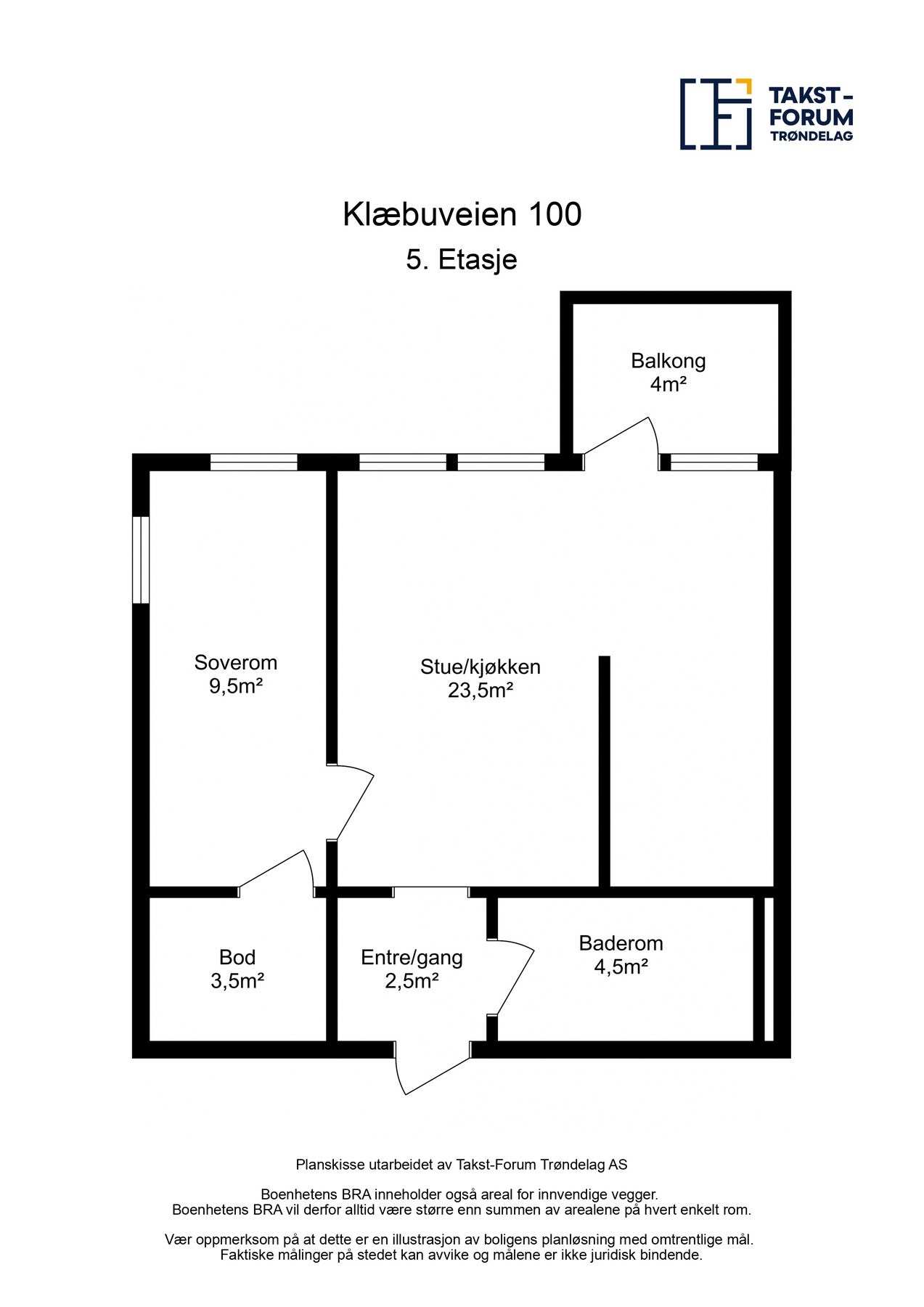 Planskisse med areal. Galleribilde