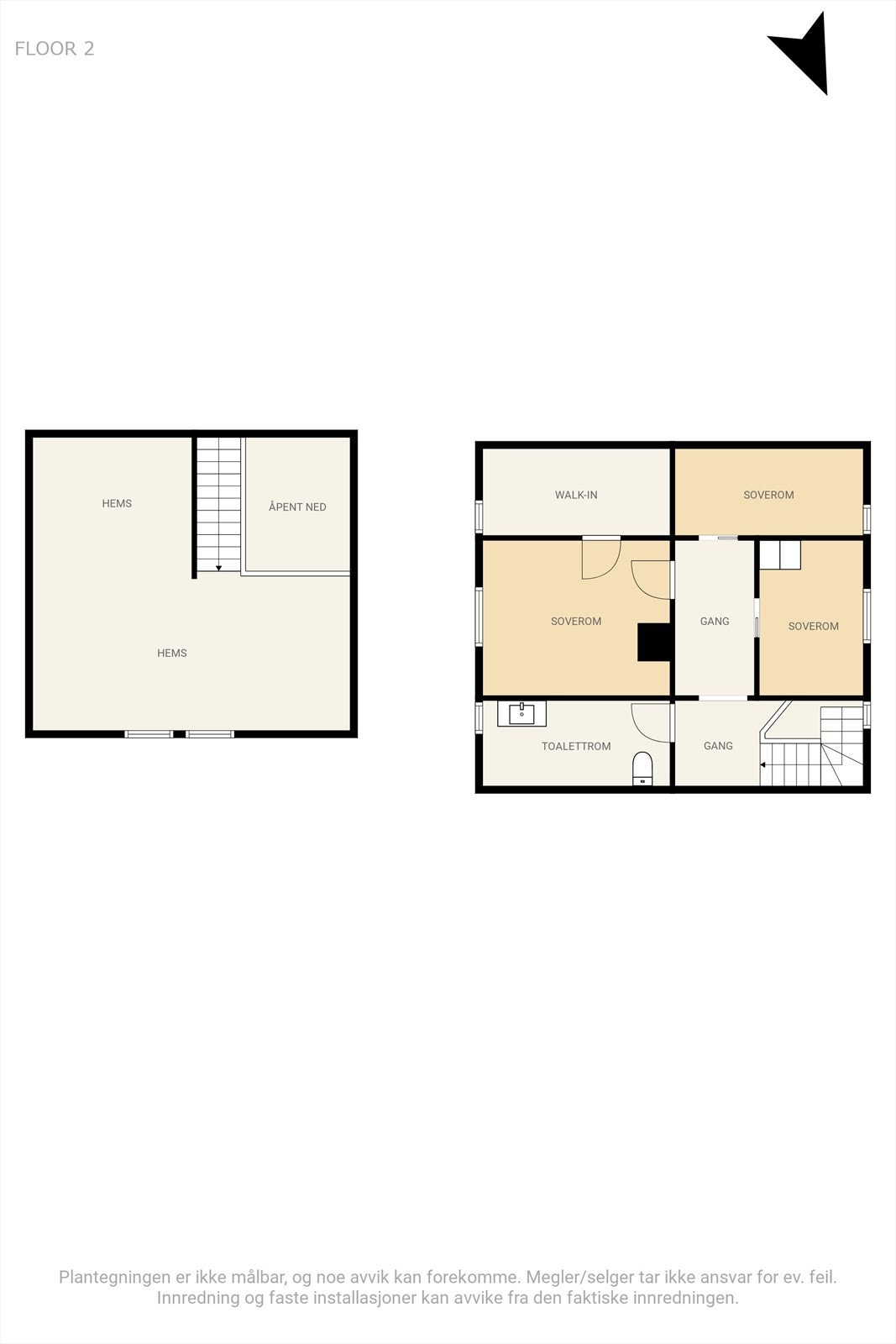 Plantegning loftsetasjer. Galleribilde