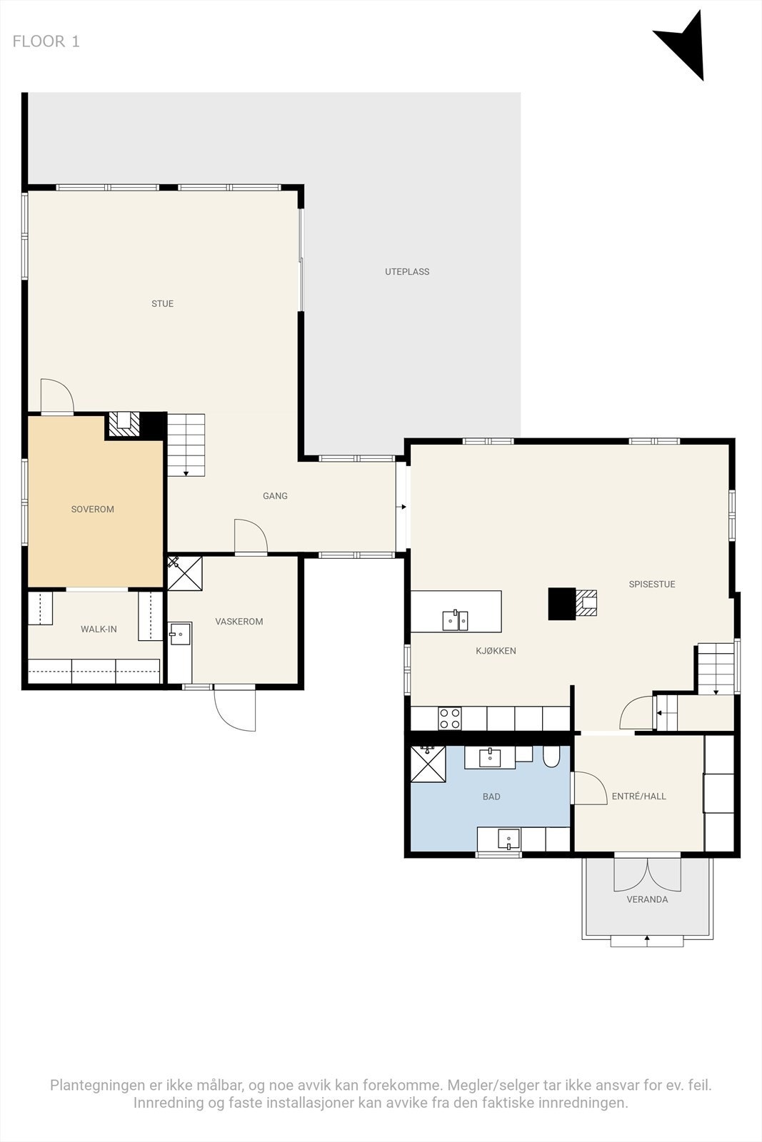 Plantegning 1. etasje. Galleribilde