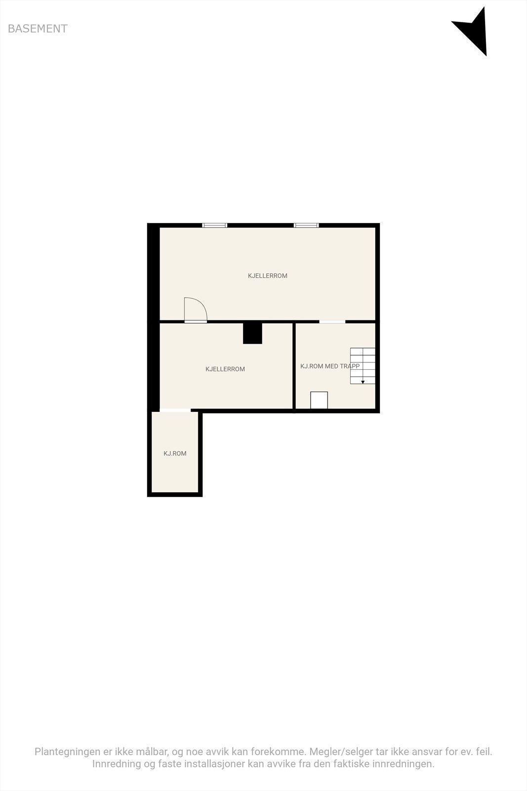 Plantegning kjeller (ikke målbart areal). Galleribilde