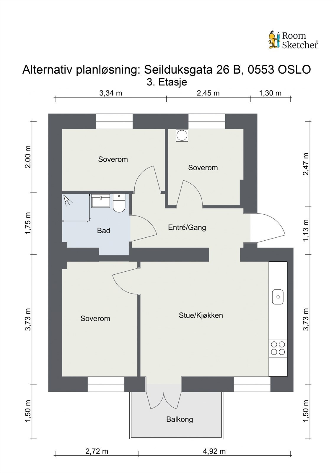 - Alternativ planløsning 4-roms - Galleribilde