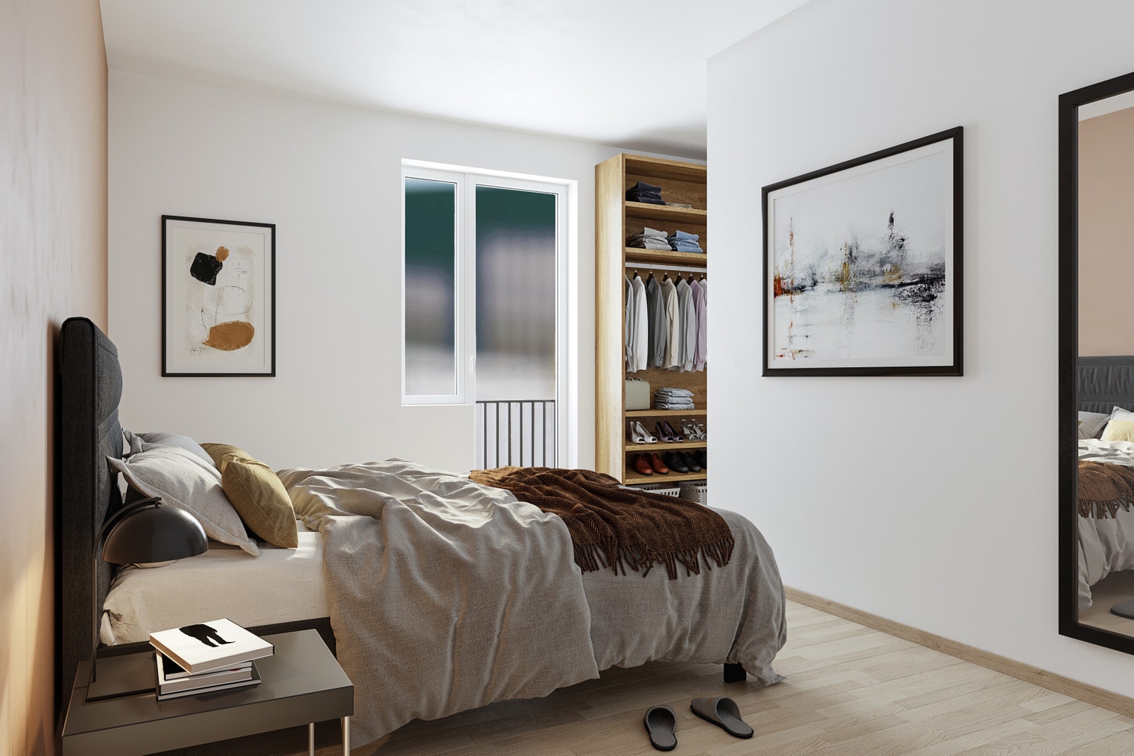 Stort hovedsoverom med ekstra plass til omkledning/romslig garderobe. Avvik vil forekomme. Galleribilde