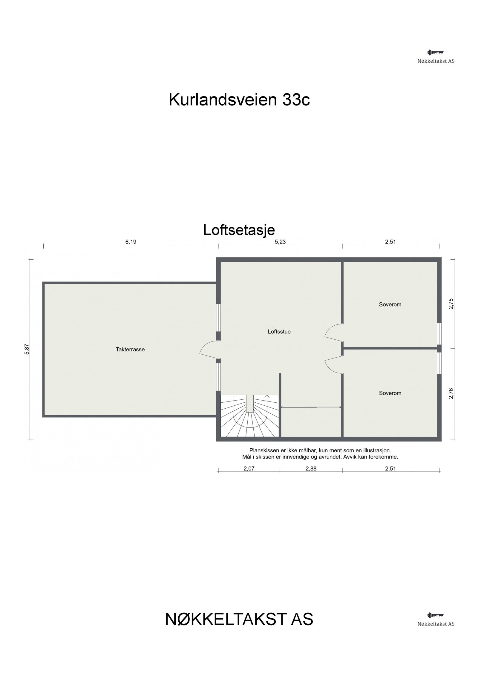 Plantegning Loftsetasje. Galleribilde