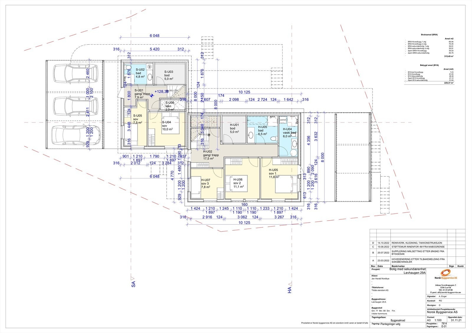 Plantegning underetasje Galleribilde