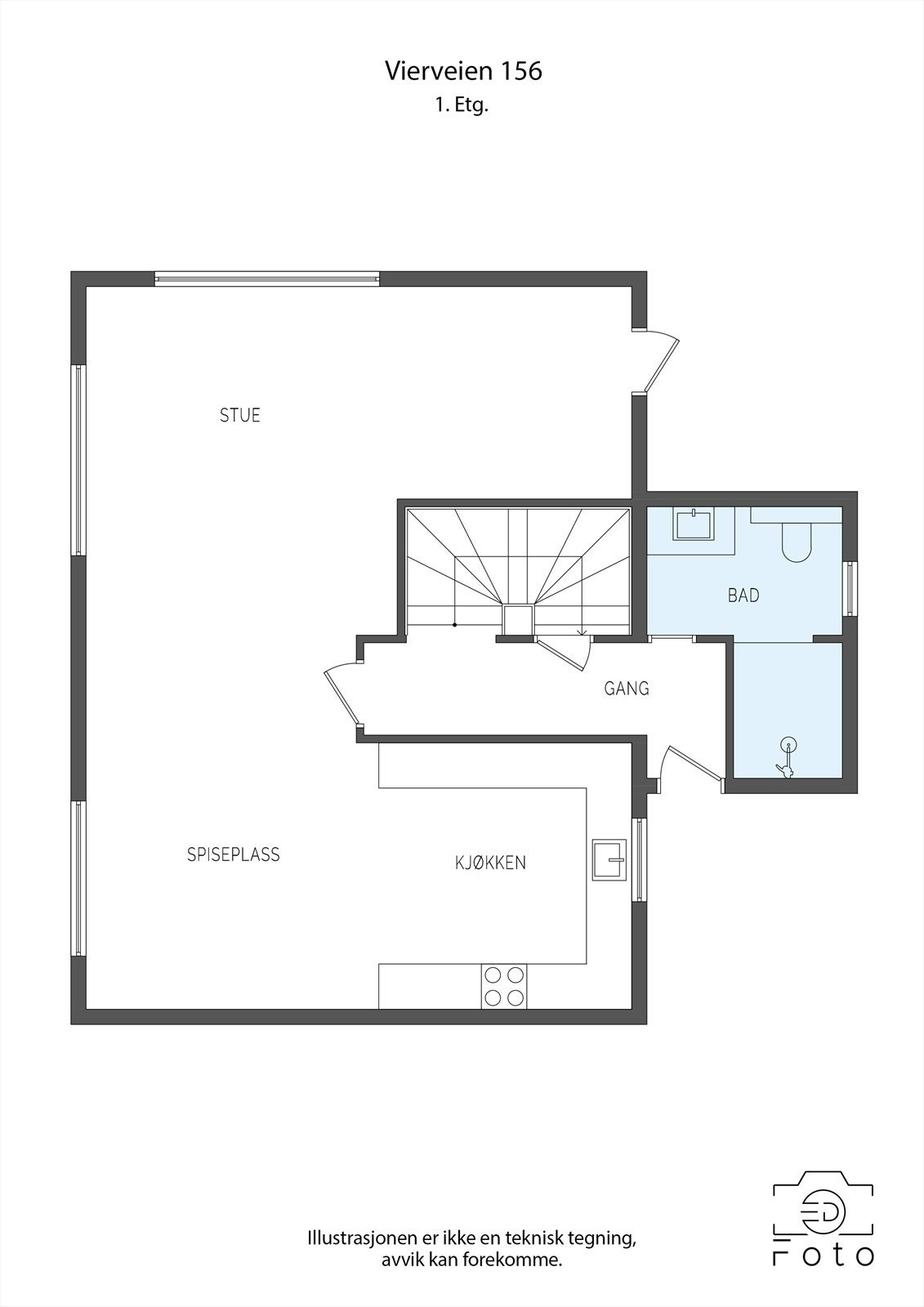 Plantegning 1. etasje Galleribilde