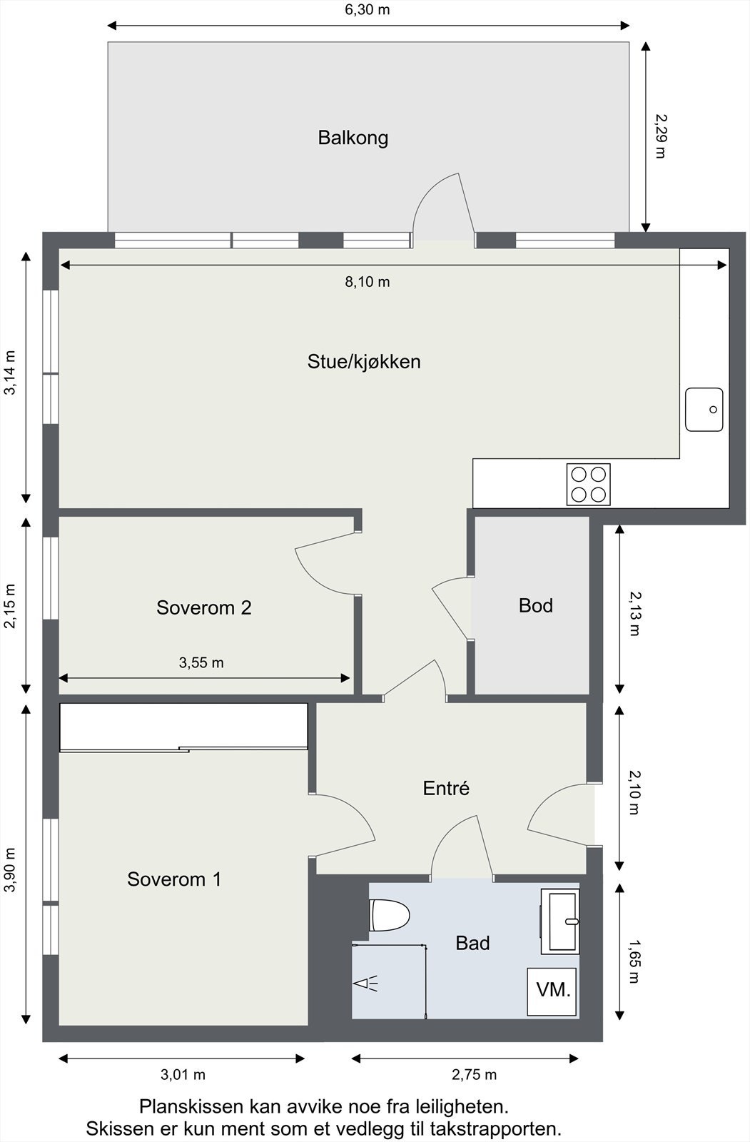 Leiligheten har en god planløsning med store rom som gjør det enkelt å innrede leiligheten funksjonelt. Galleribilde