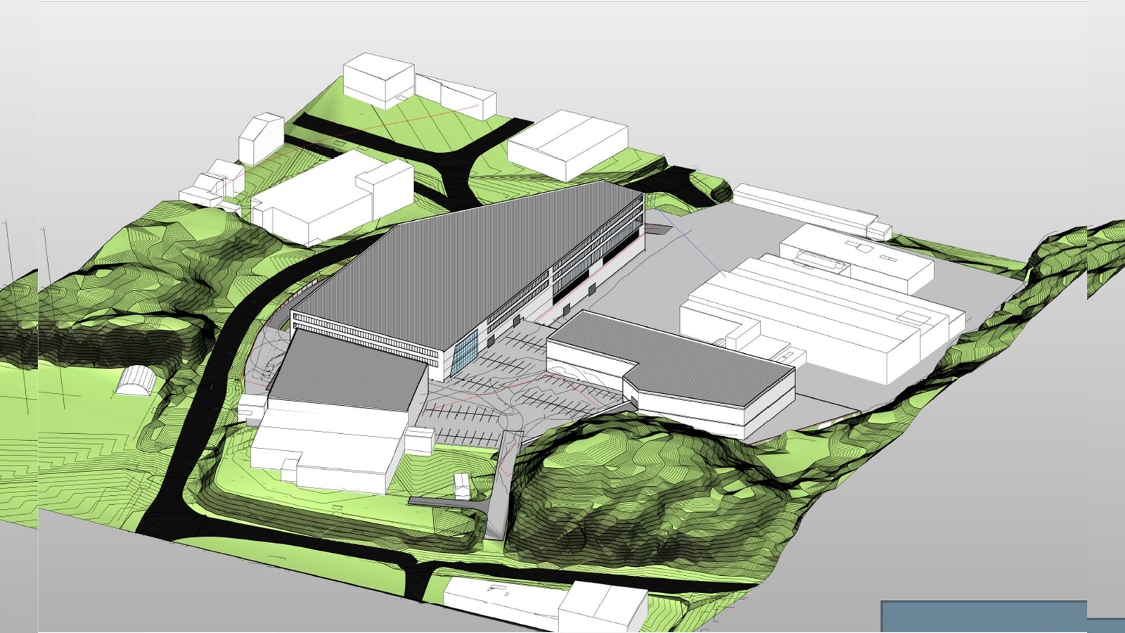 Bygget kommer på 4 etasjer som kan fordeles fra 500 til 20000kvm per leietaker. Galleribilde