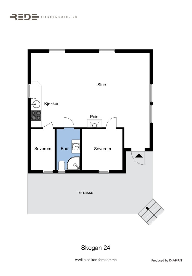 Planskisse av hytte Galleribilde