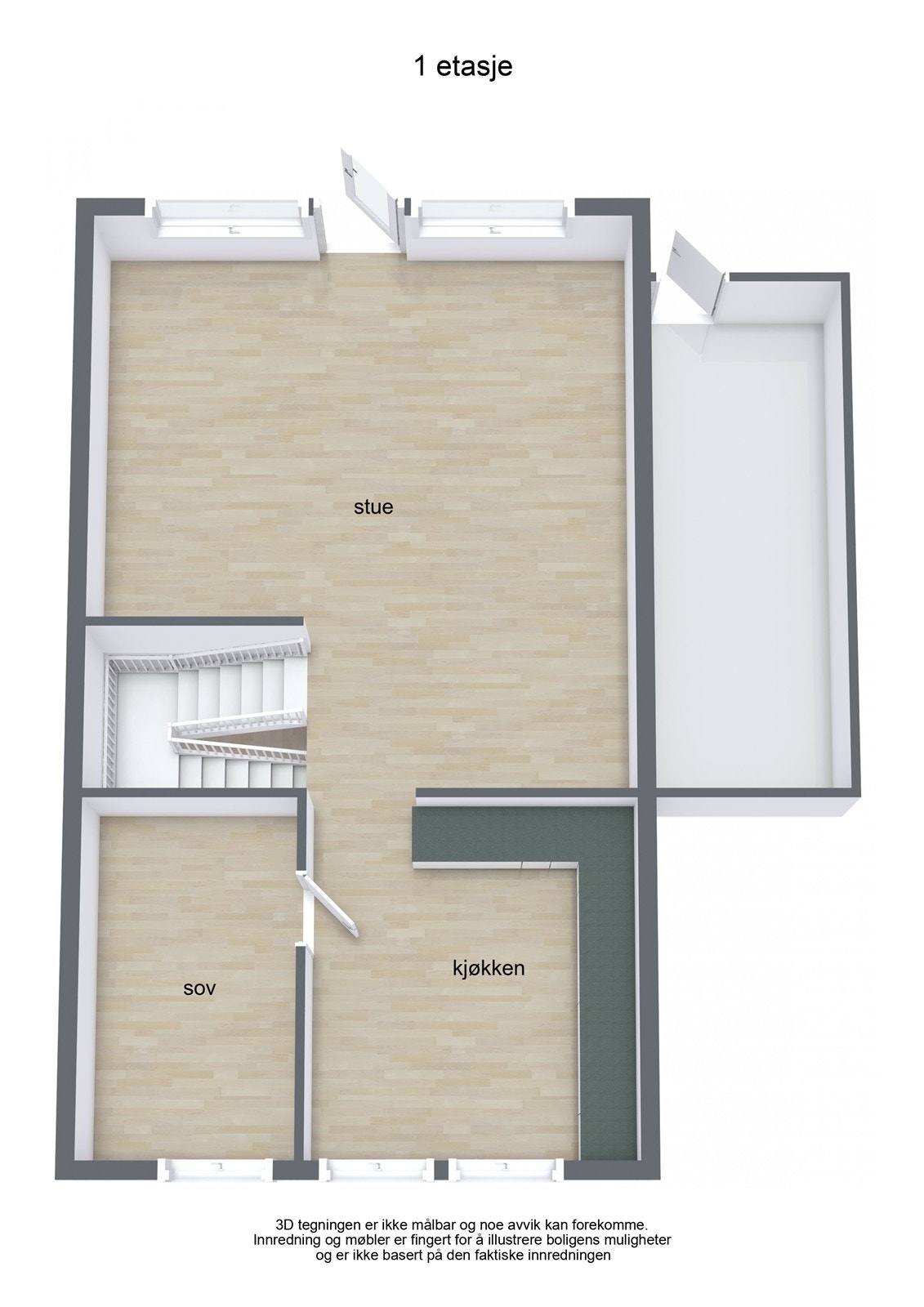 Planløsning 1 etg. Galleribilde