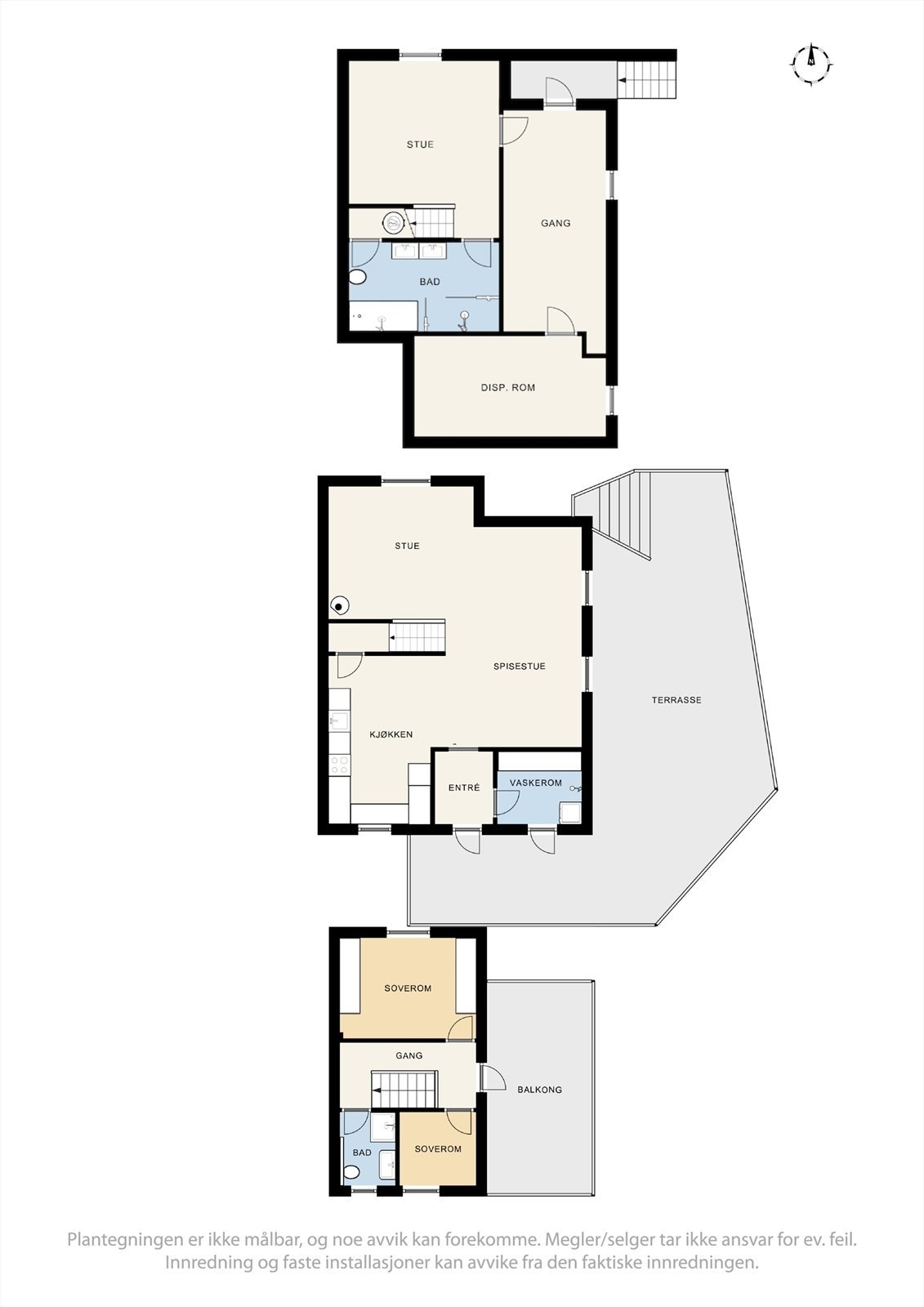 Plantegninger - Et fantastisk enderekkehus over 3 plan som ble totalrenovert innvendig i 2019. Galleribilde